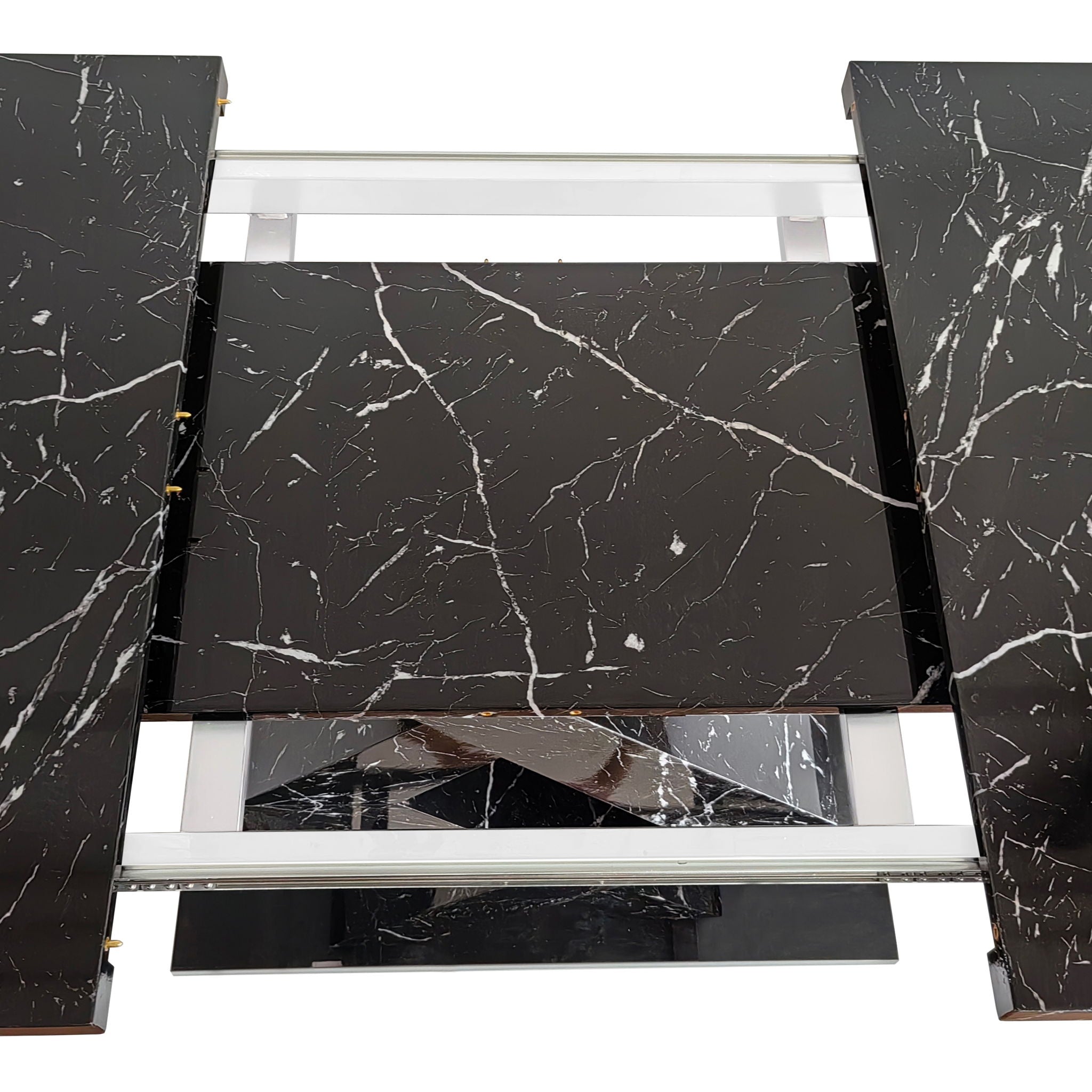 Modern Rectangle Dining Table With Stretchable TopAnd X Shape Legs