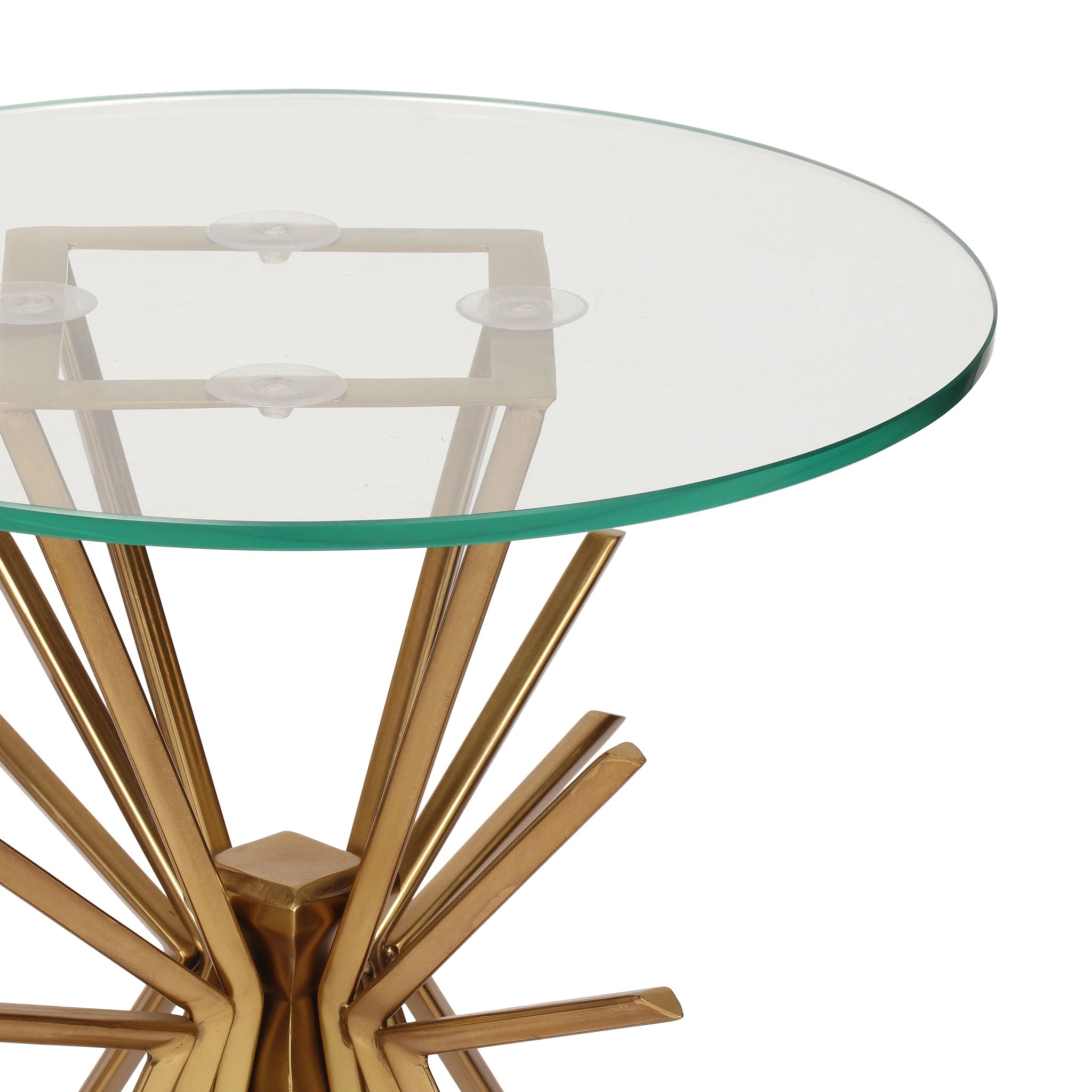 Table With Sunburst Design - Gold