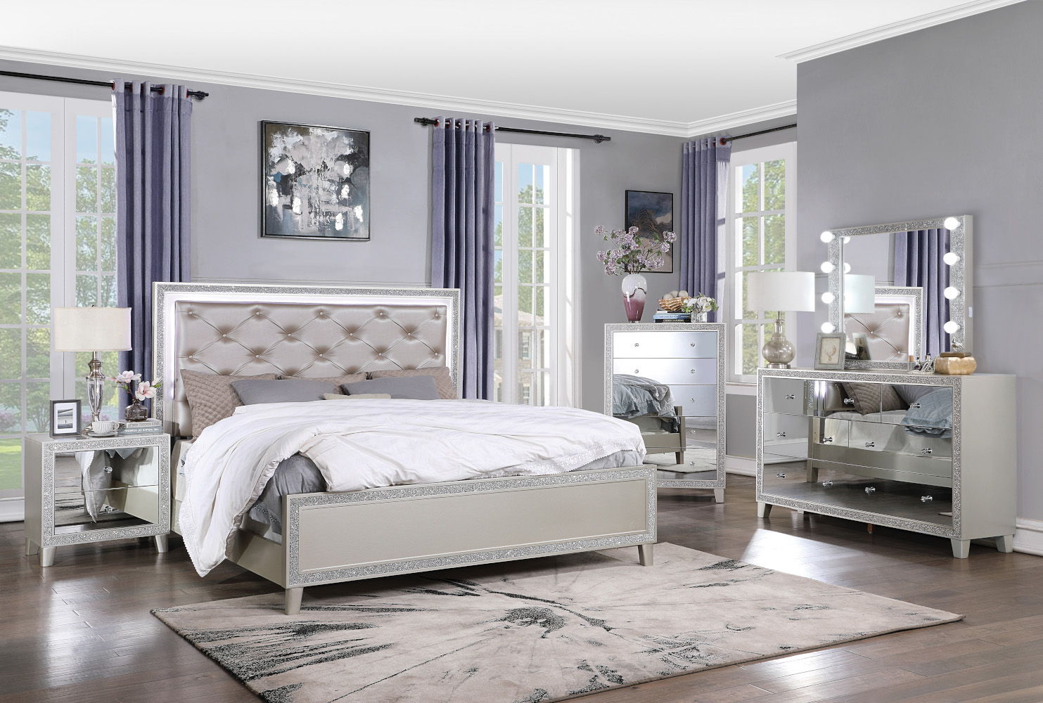 Sliverfluff - Dresser - Mirrored & Champagne