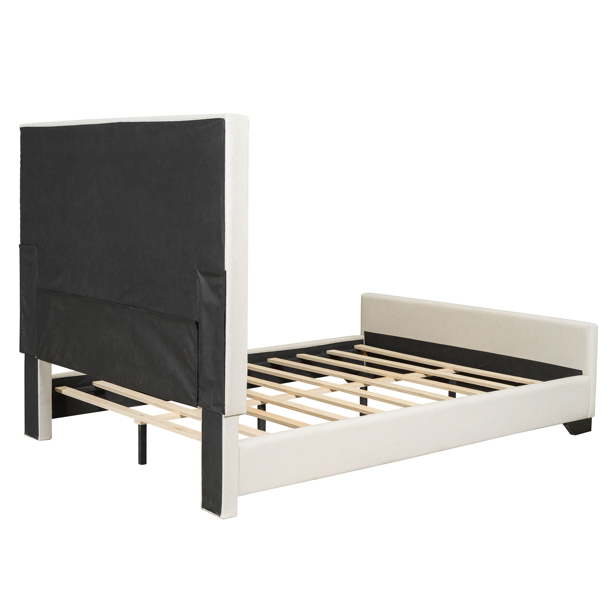 Upholstered Bed With Slats Support, No Box Spring Needed