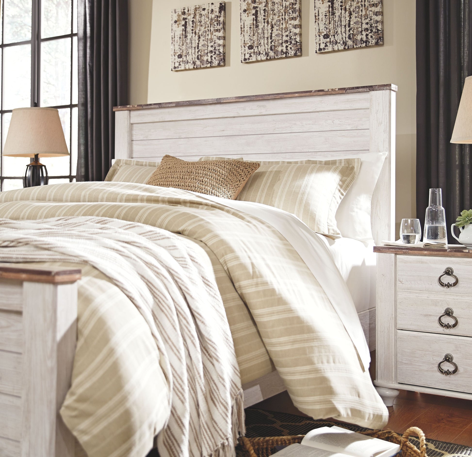 Signature Design by Ashley® Willowton - Panel Bed | Meri Furniture