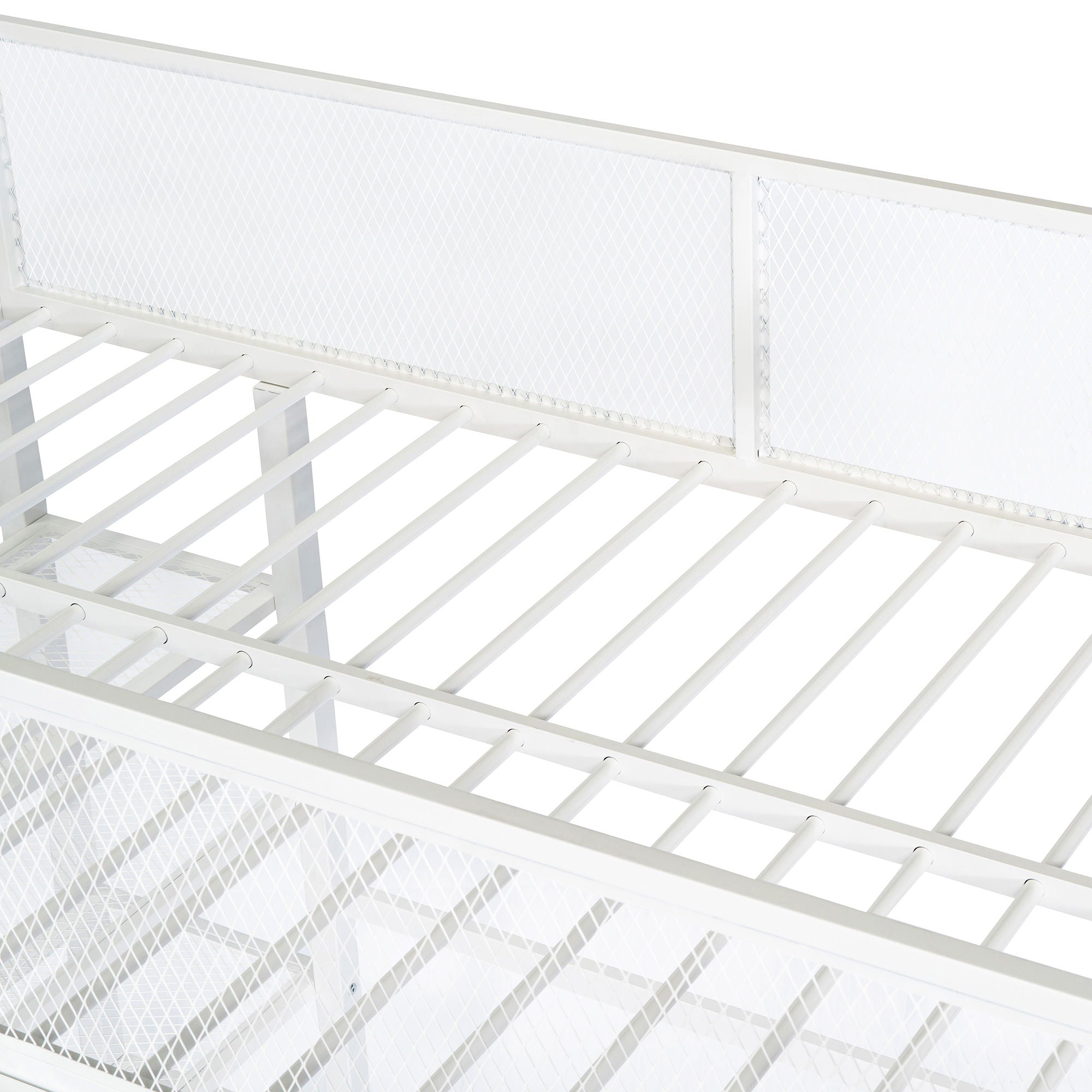 Loft Bed With 4 Tier Shelves And Storage