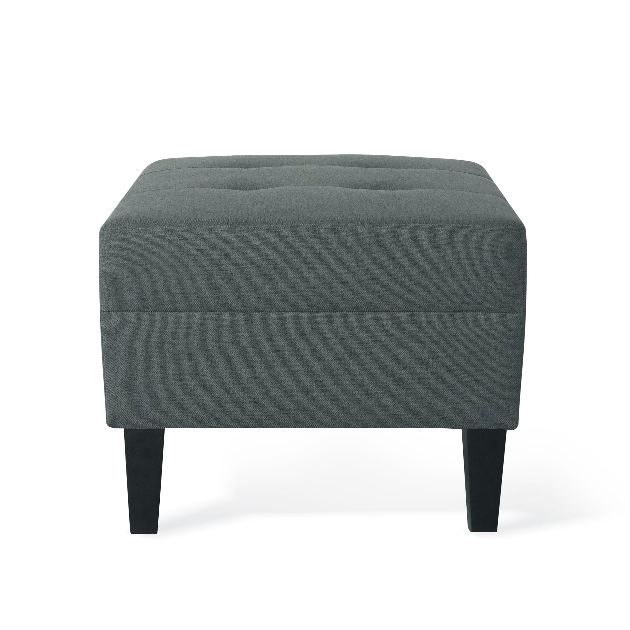 Classic Ottoman With Birch Wood Legs And Fabric Upholstery