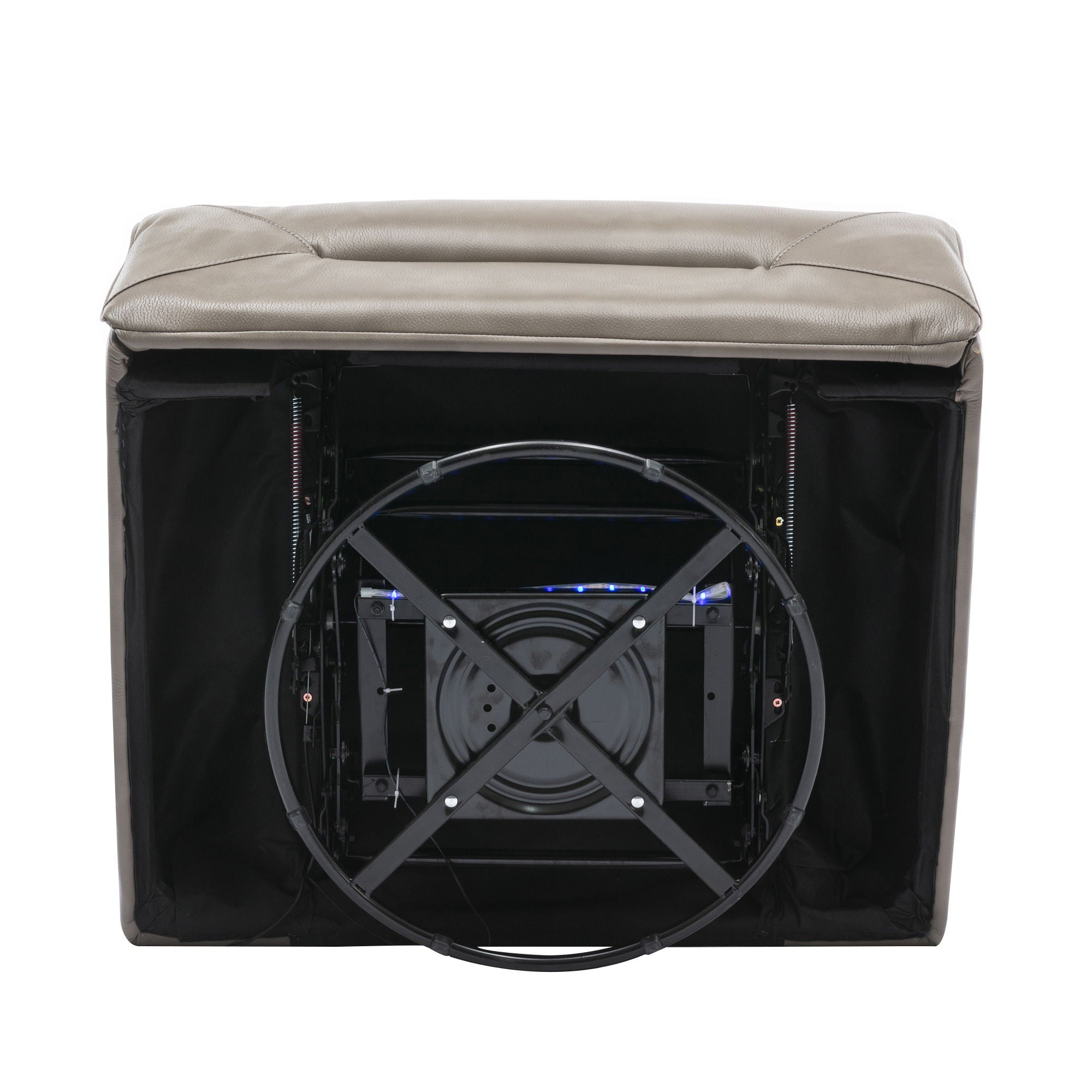 360° Swivel And Rocking Home Theater Recliner Manual Recliner Chair With A LED Light Strip For Living Room