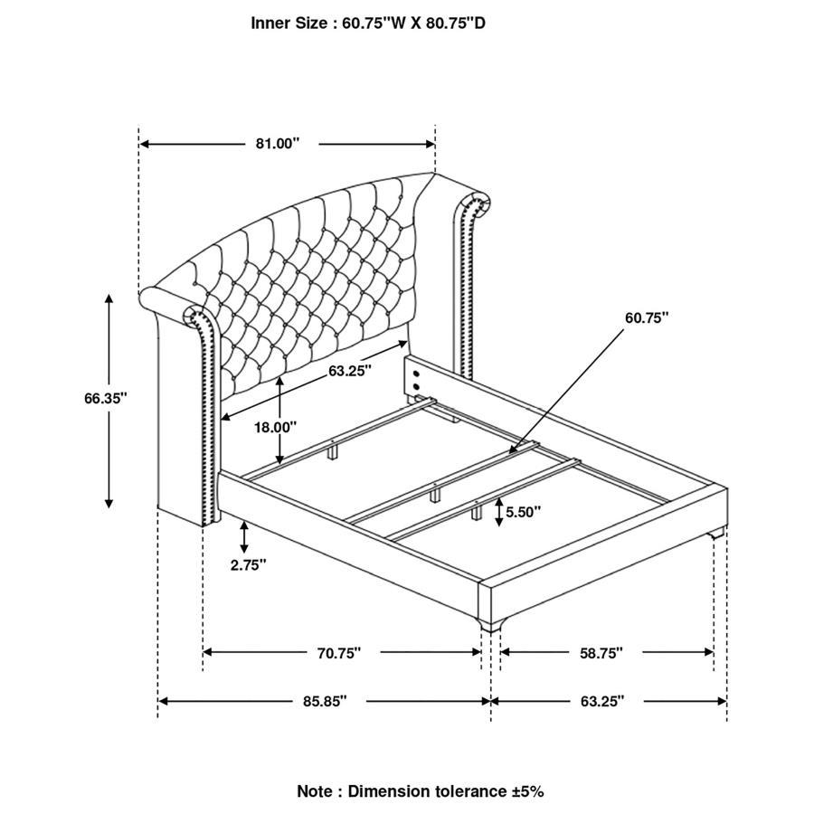 Coaster Fine Furniture Melody - Upholstered Wingback Bed | Meri Furniture