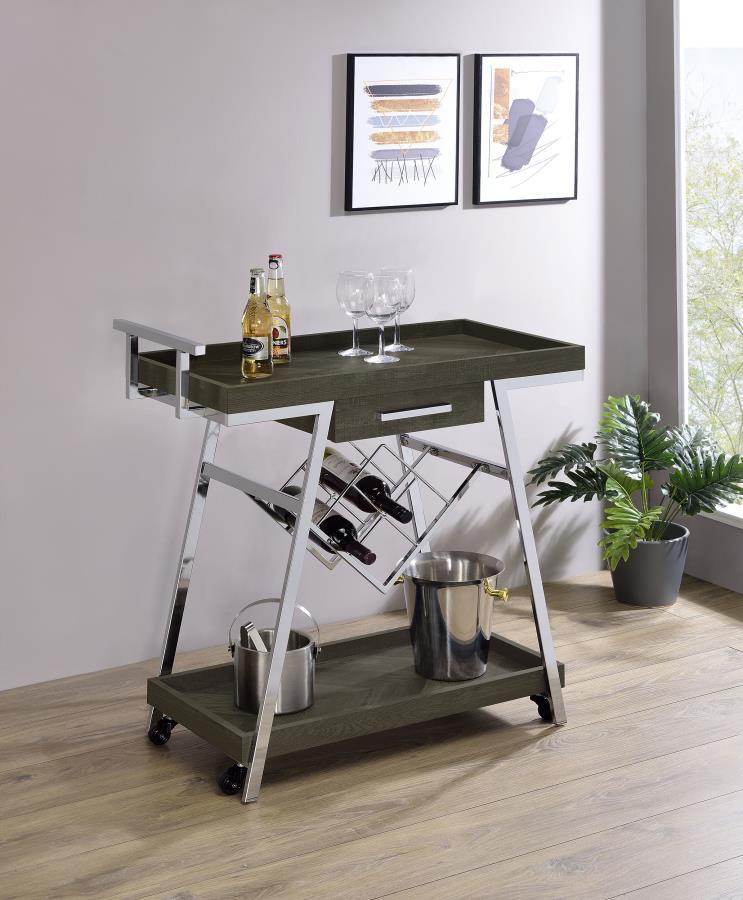 Coaster Fine Furniture Kinney - 1-Drawer Engineered Wood Bar Cart | Meri Furniture