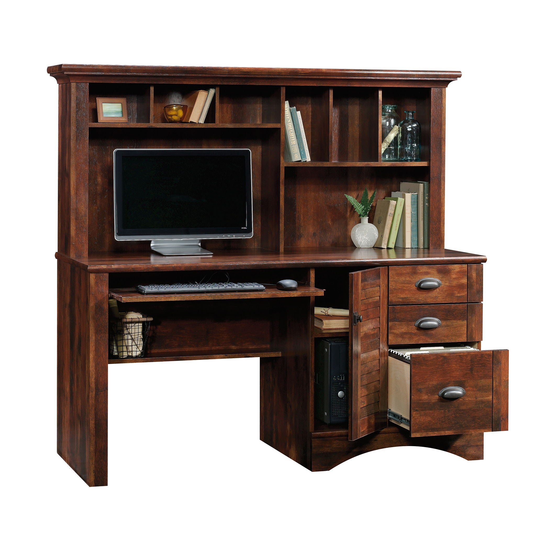 Computer Desk With Hutch Curado Cherry