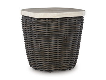 Signature Design by Ashley® Kimora - Beige / Dark Brown - Square End Table | Meri Furniture