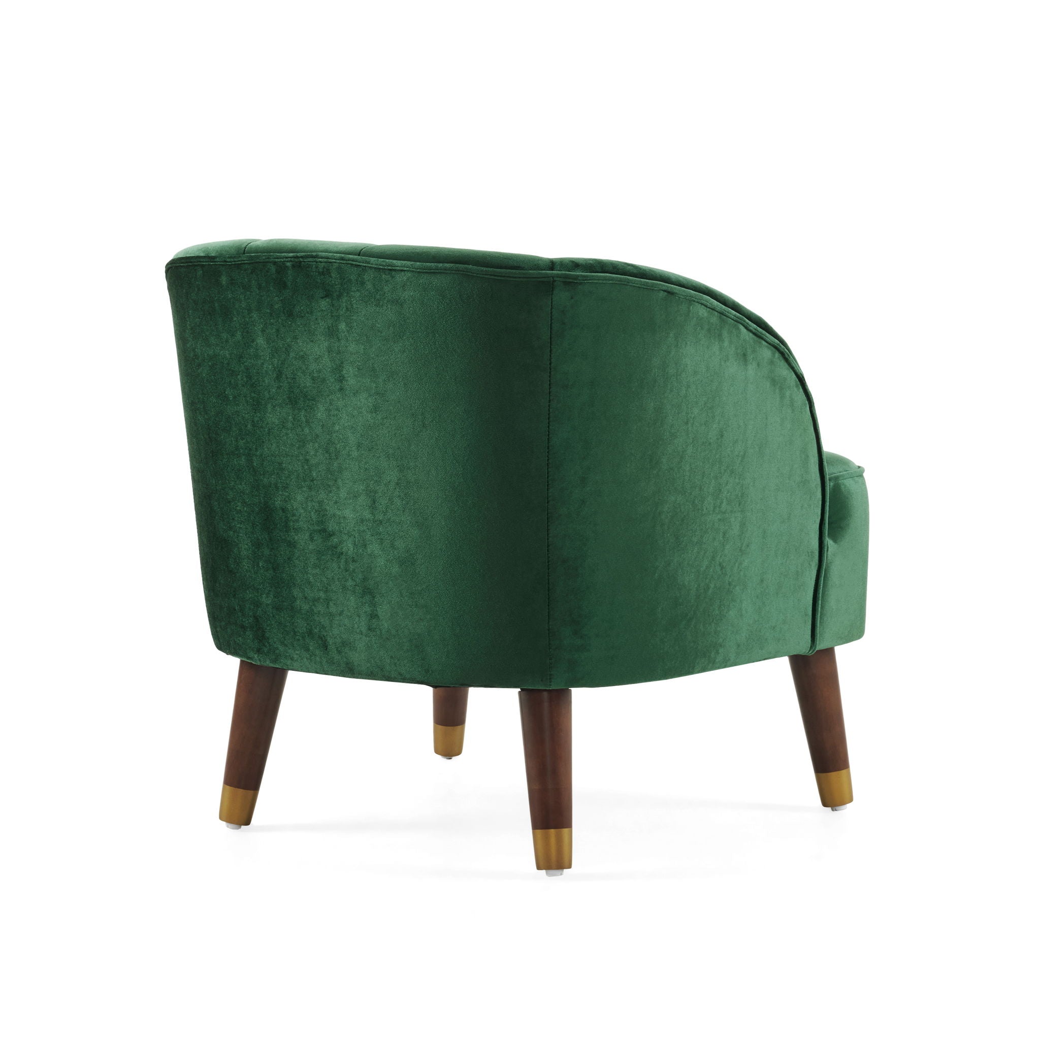 Elegant Upholstered Barrel Accent Chair With Wooden Legs
