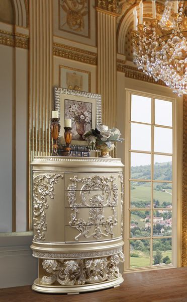 ACME Vatican - Chest - Champagne Silver Finish | Meri Furniture