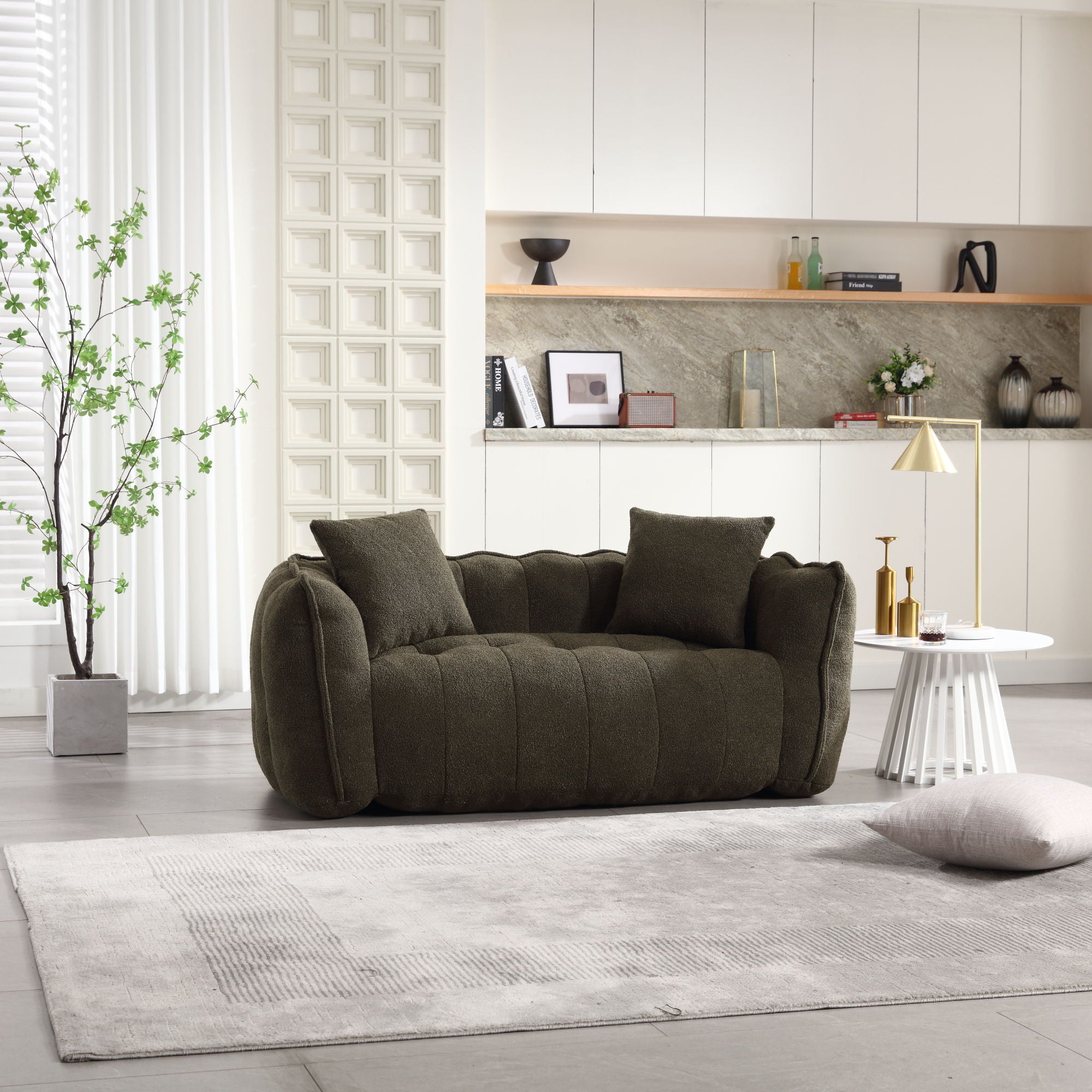 Cozy Beanbag Chair With High Resilience Foam Core For 2