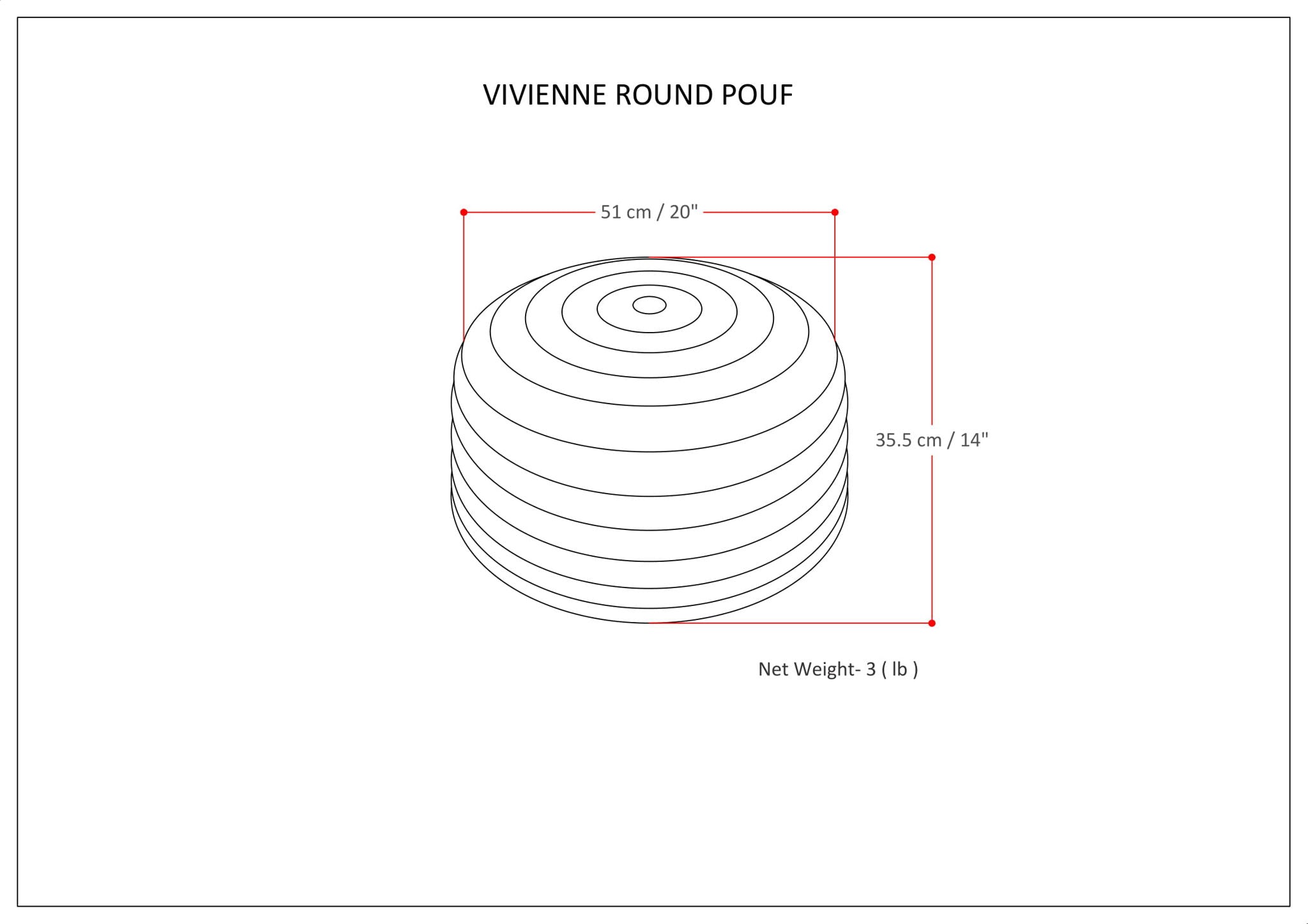 Vivienne - Upholstered Round Pouf