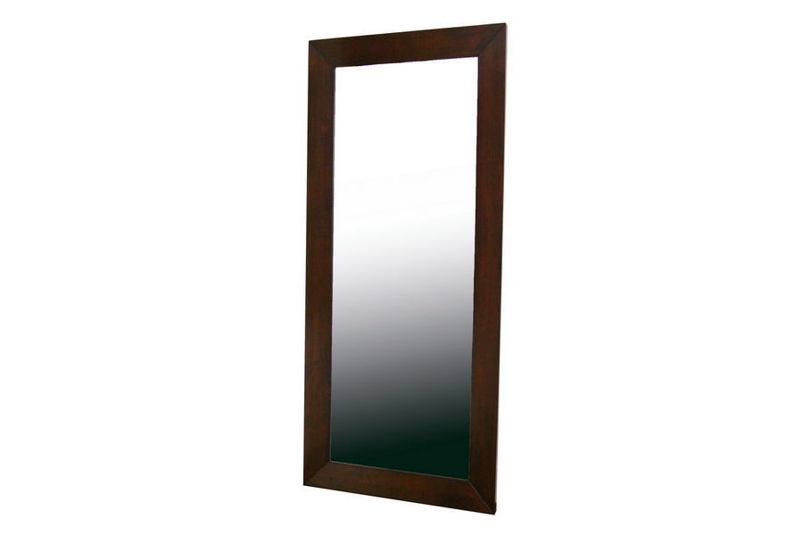 Doniea Dark Brown Wood Frame Modern Mirror - Rectangle