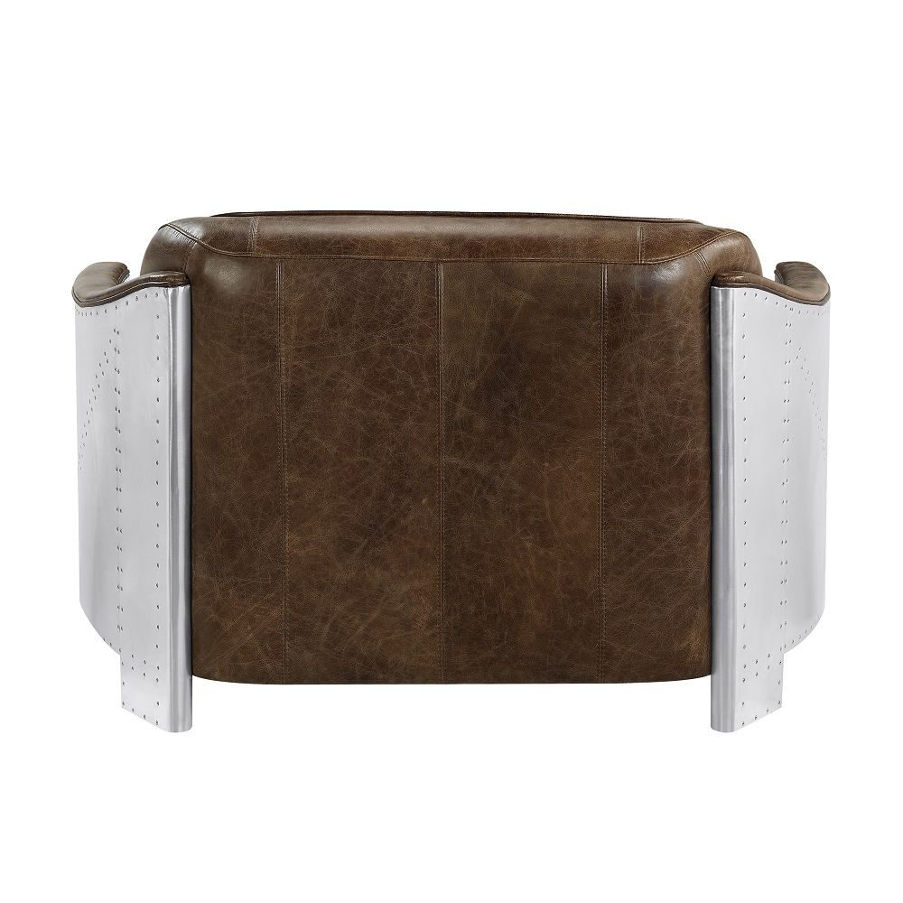 ACME Sedna - Loveseat - Espresso & Aluminum | Meri Furniture