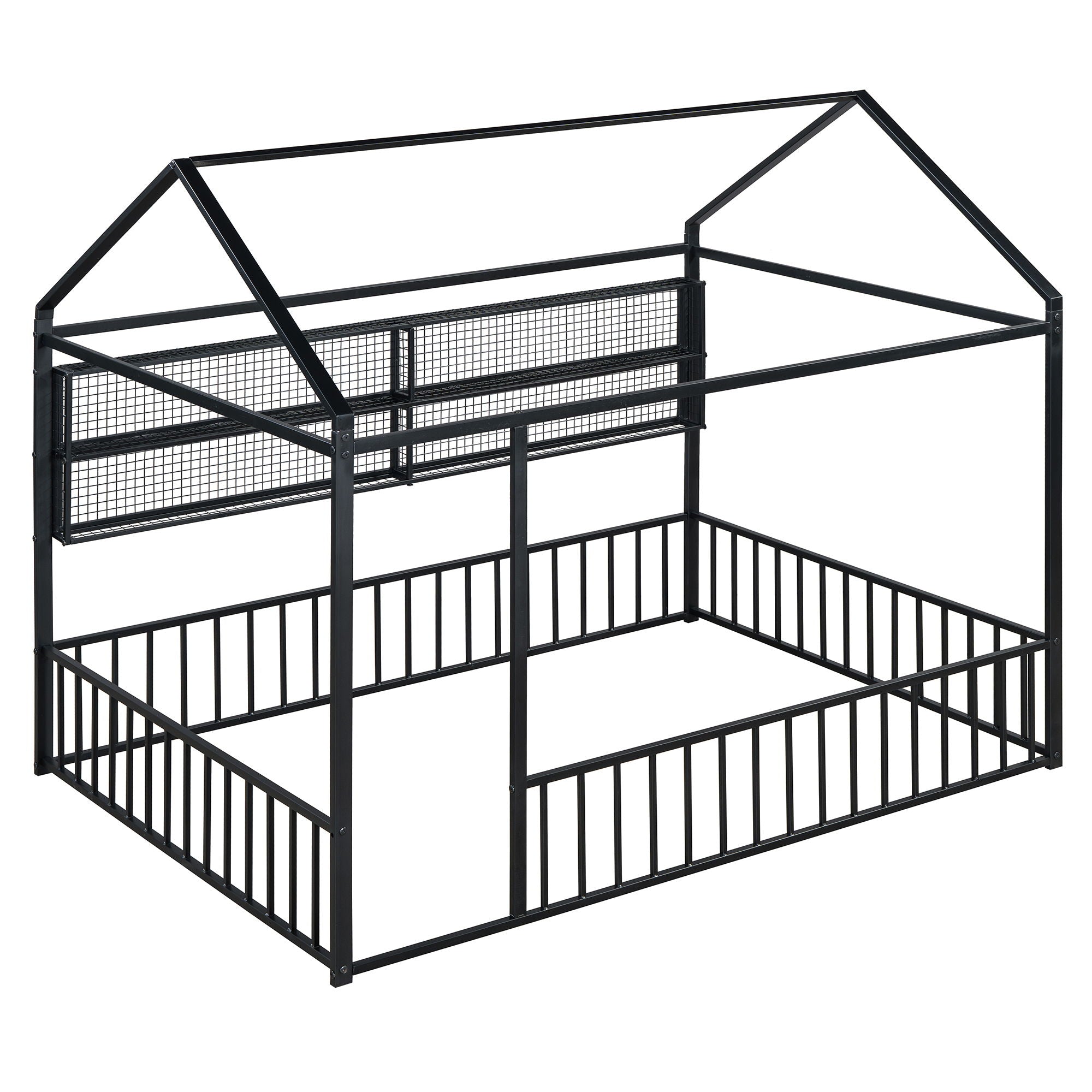 House Frame With Fence And Shelves