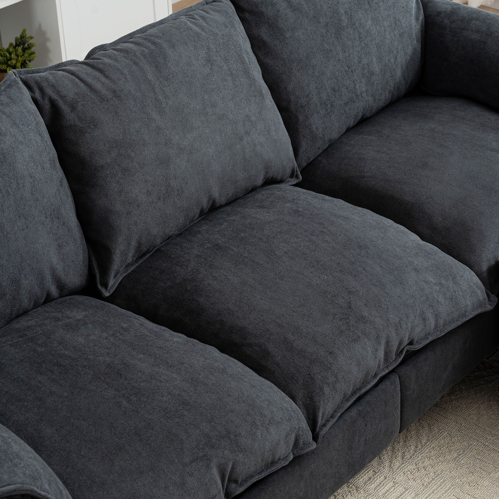 Convertible Combination Sofa With Footstools With Storage