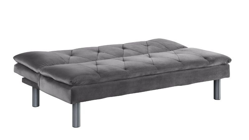 ACME Cilliers - Futon - Gray Velvet & Chrome Finish | Meri Furniture