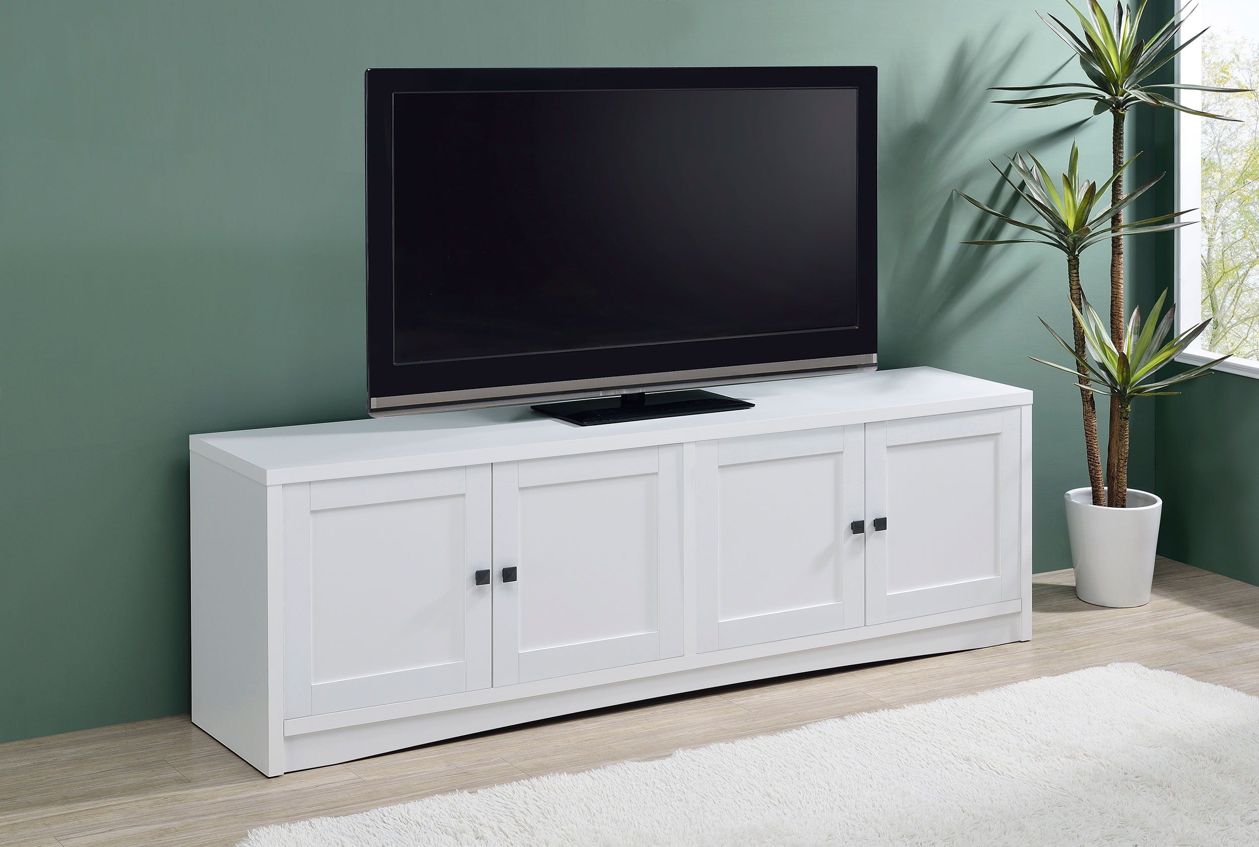Coaster Fine Furniture Laughlin - 4 Door Engineered Wood TV Stand - White | Meri Furniture