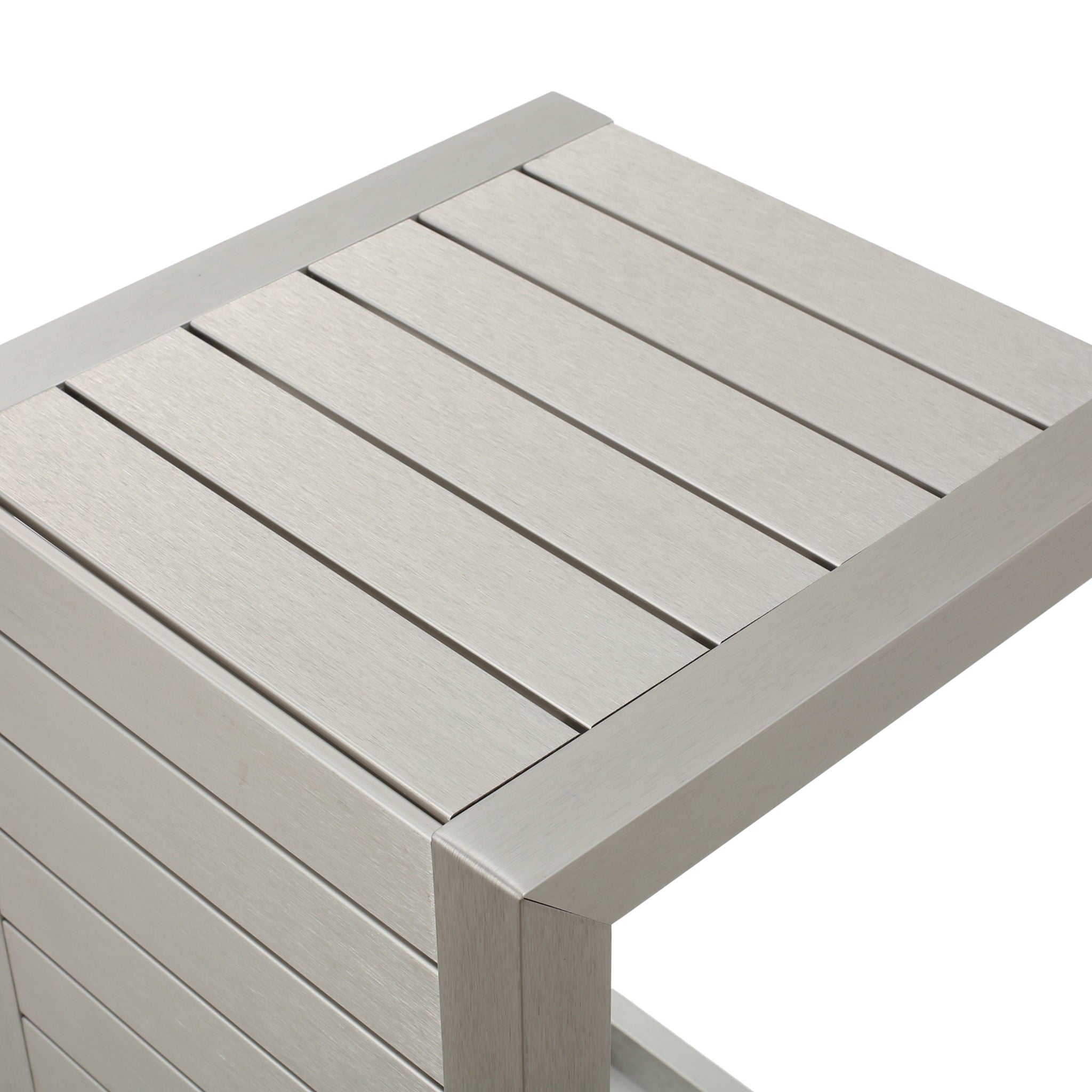 Aluminum Outdoor C - Shaped Side Table For Patio