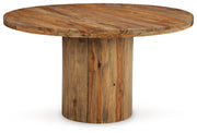Signature Design by Ashley® Dressonni - Brown - Round Dining Room Table | Meri Furniture