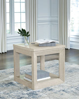 Signature Design by Ashley® Marxhart - Bisque - Square End Table | Meri Furniture
