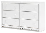 Mollviney - White - Six Drawer Dresser