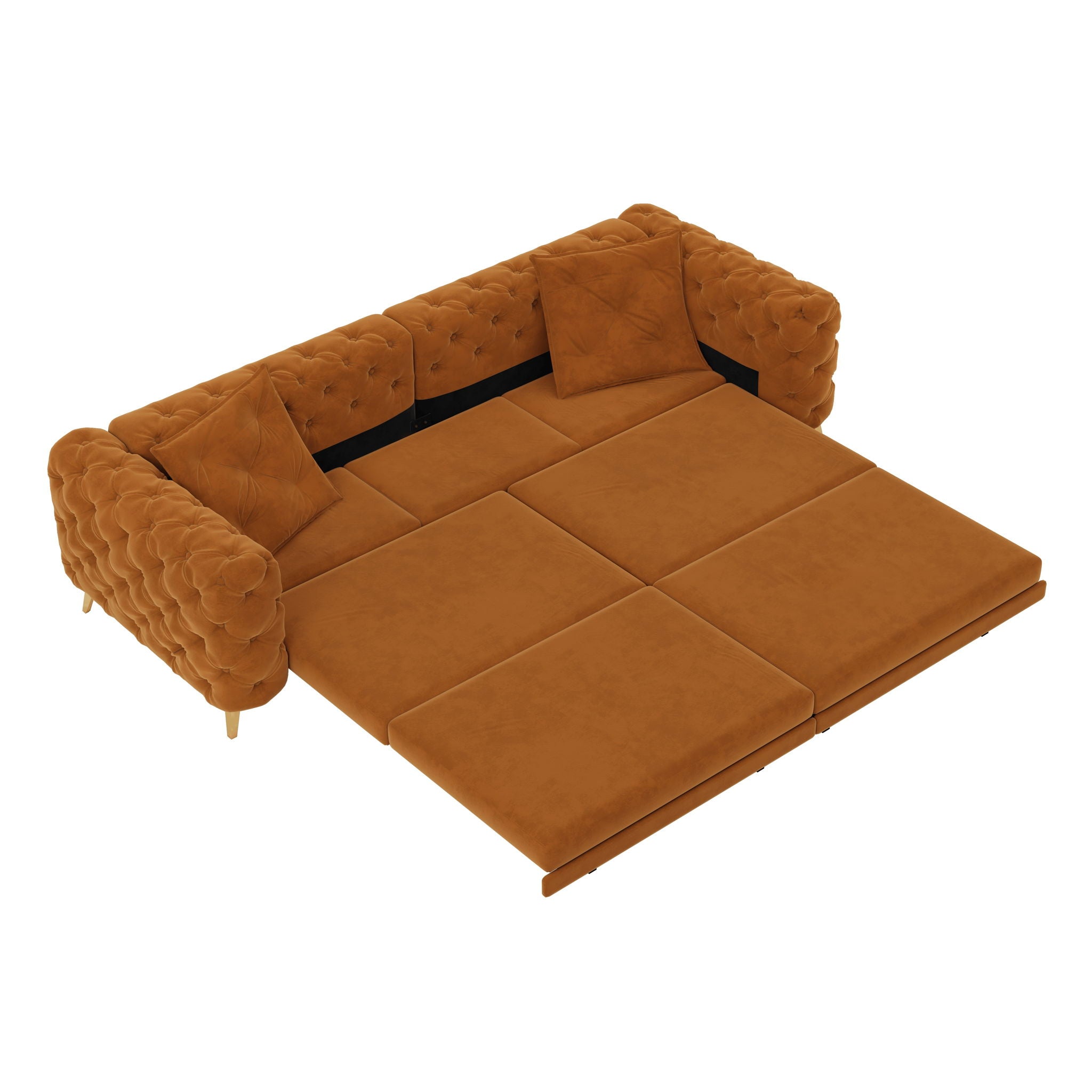 3 In 1 Convertible Sleeper, Deep Seat Pull Out Sofa Bed, Button Tufted