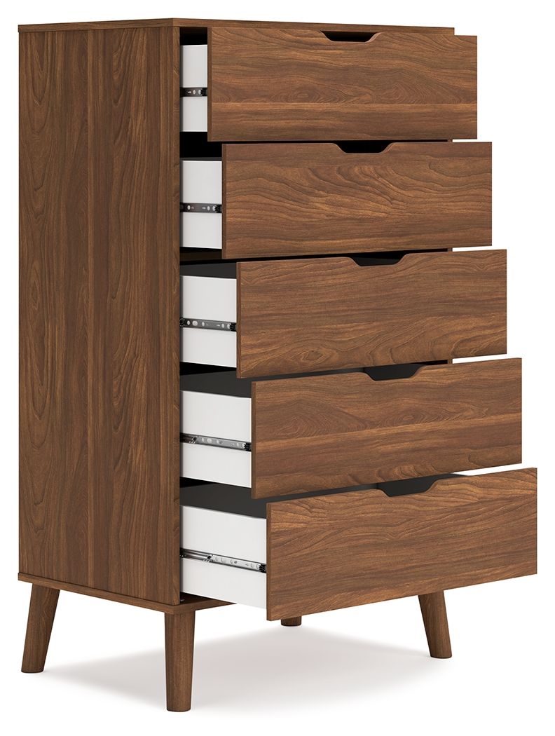 Signature Design by Ashley® Fordmont - Auburn - Five Drawer Chest | Meri Furniture