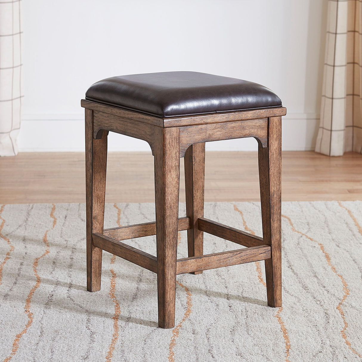 Ashford - Upholstered Console Stool - Light Brown