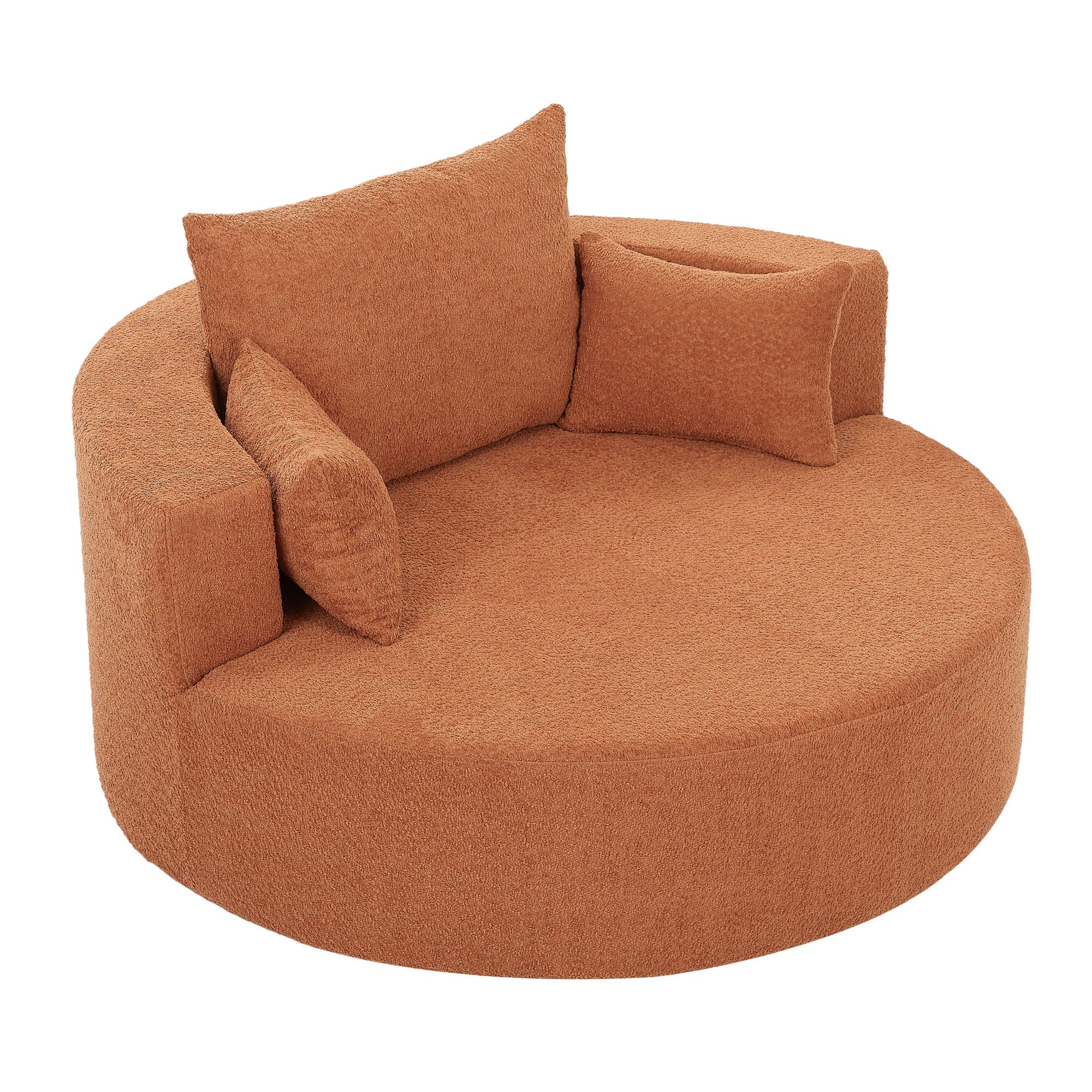 360° Swivel Accent Barrel Chair With 3 Removable Pillows For Living Room