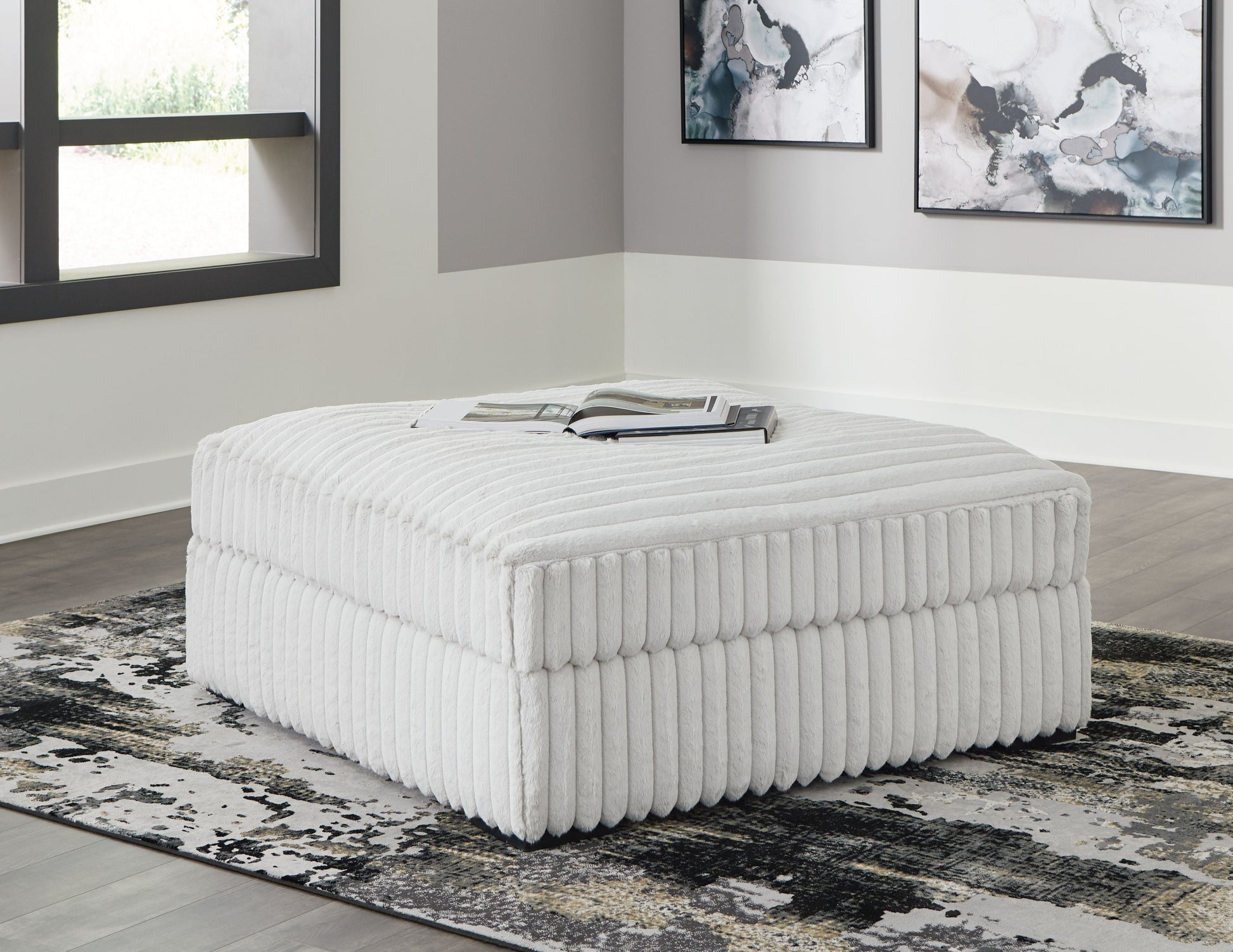 Signature Design by Ashley® Stupendous - Alloy - Oversized Accent Ottoman | Meri Furniture
