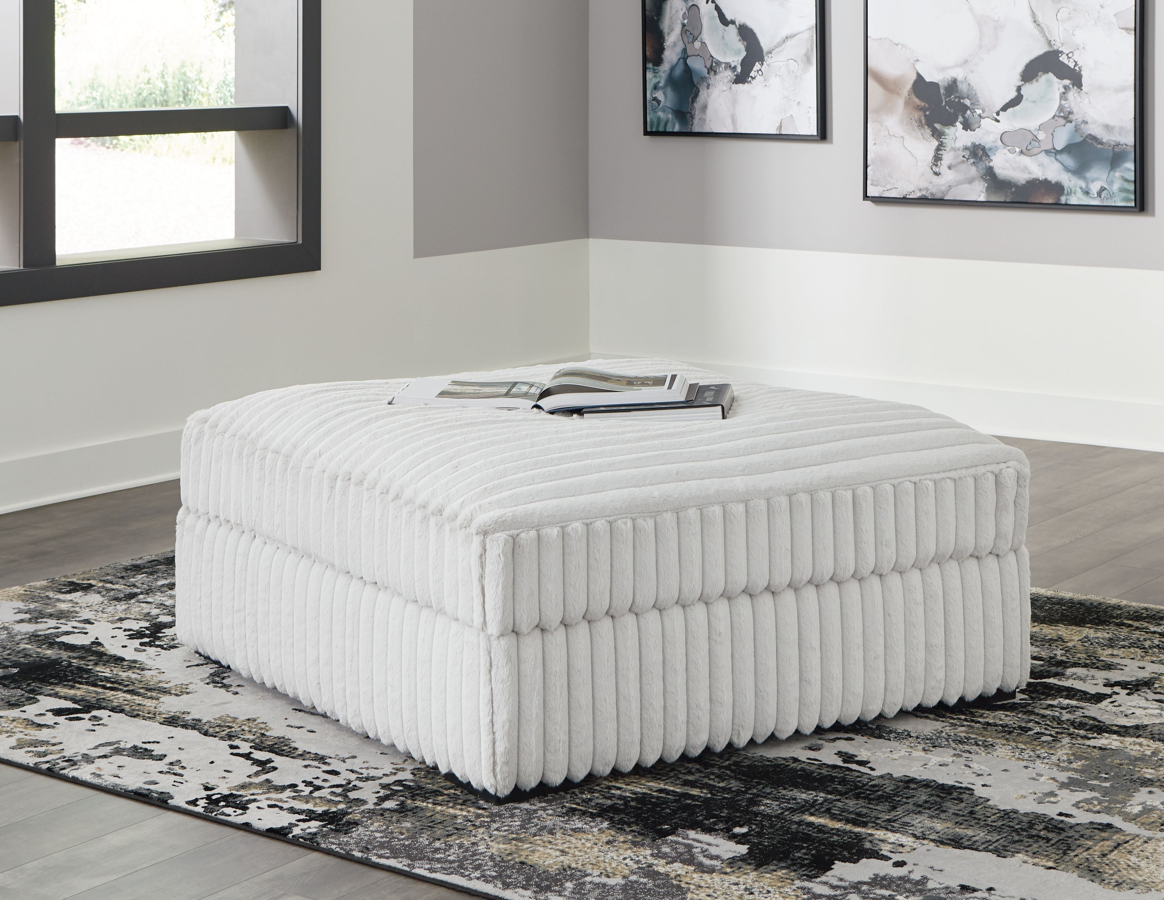 Signature Design by Ashley® Stupendous - Alloy - Oversized Accent Ottoman | Meri Furniture