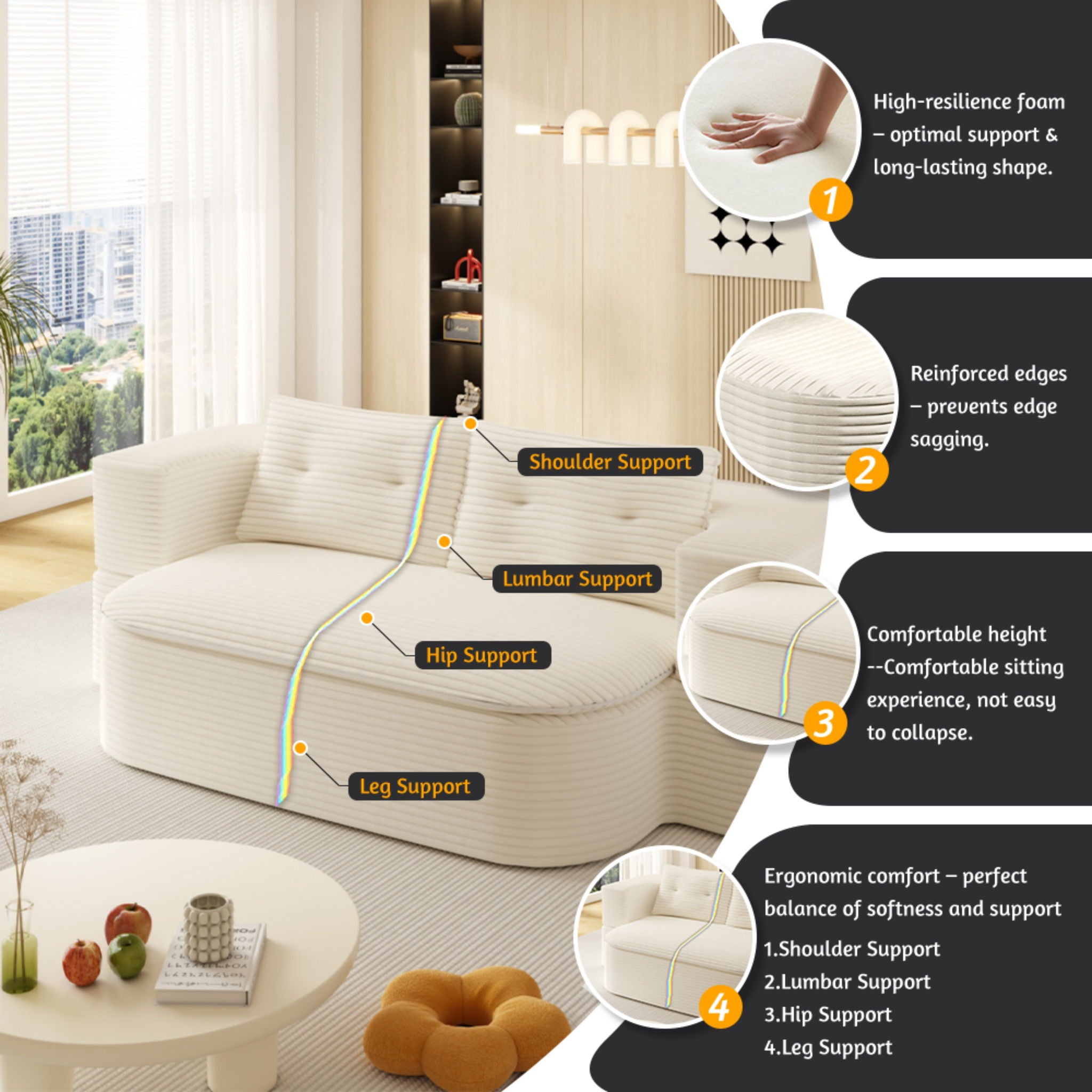 Convertible Floor Sofa Bed With Multi Functional Blanket