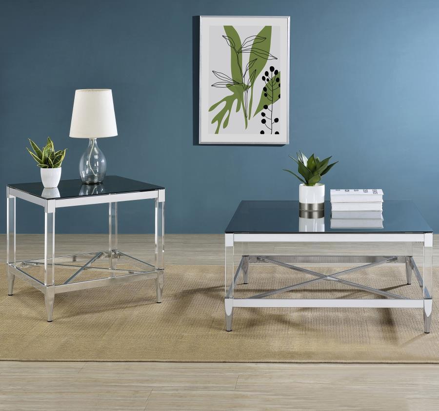 Lindley - Square Tempered Mirror Acrylic Table