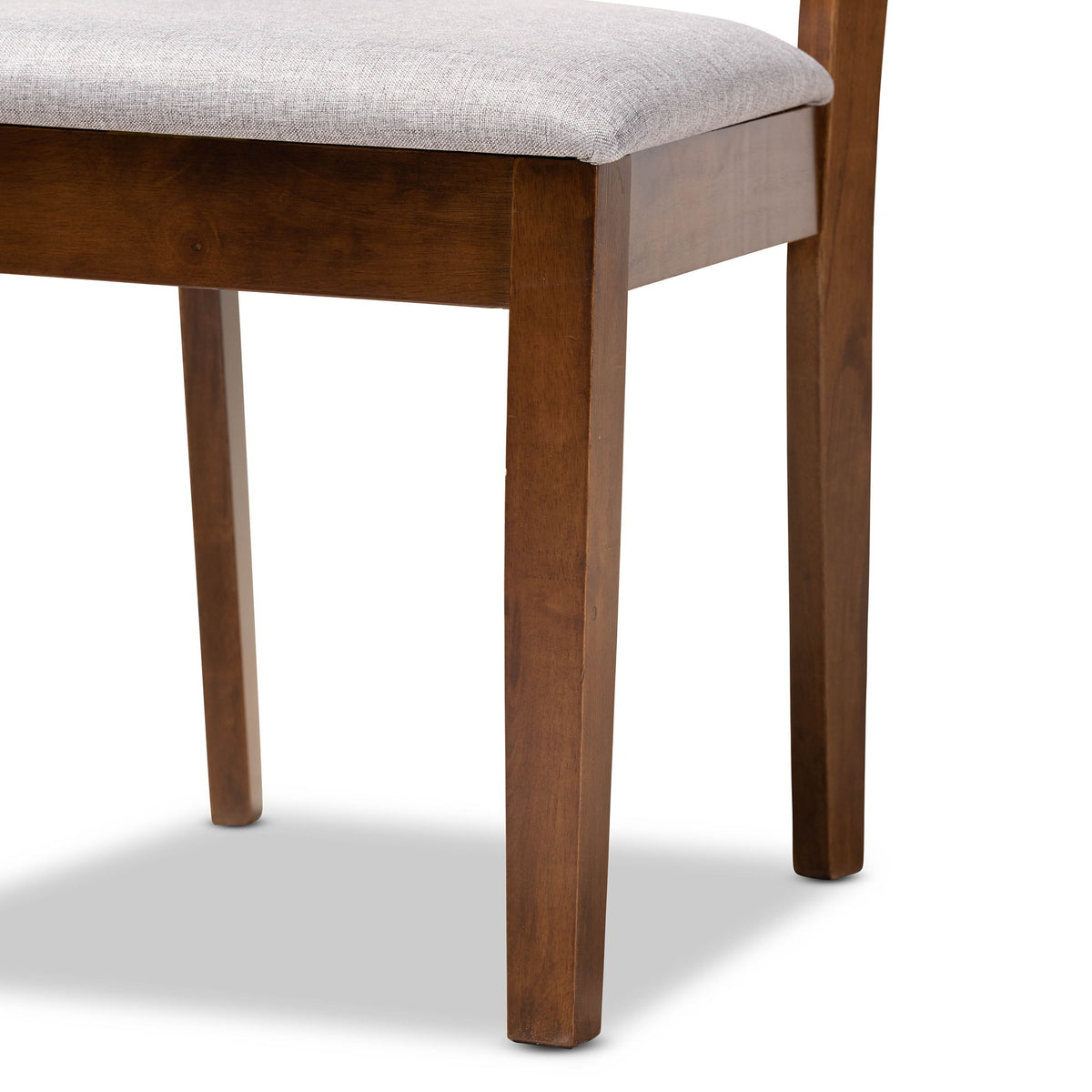 Lilly Modern and Contemporary Grey Fabric Upholstered and Walnut Brown Finished Wood 5-Piece Dining Set