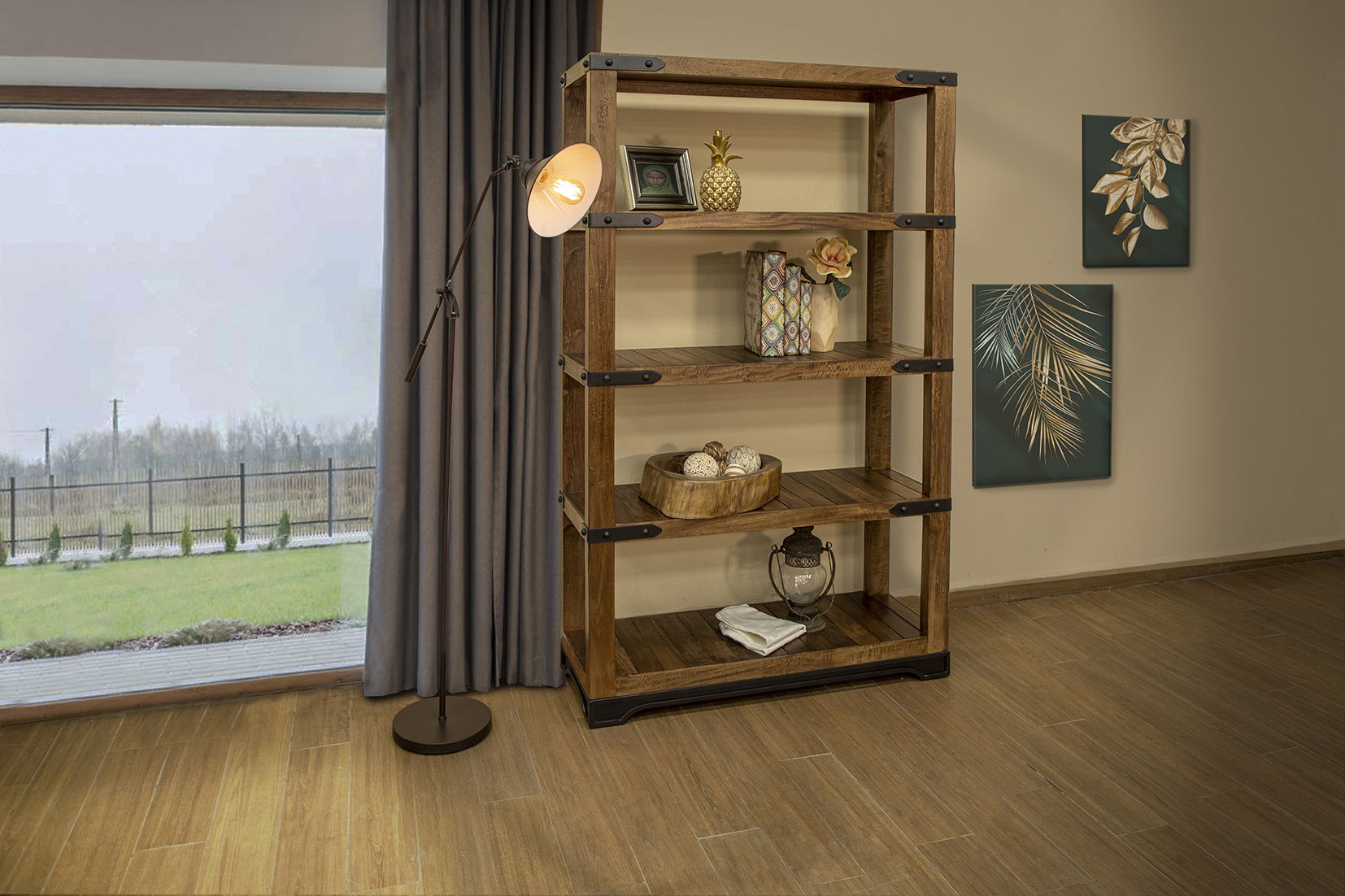 International Furniture Direct Parota - Bookcase - Cinnamon Brown | Meri Furniture