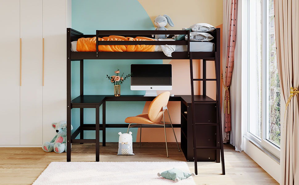 Loft Bed With Shelves With Desk
