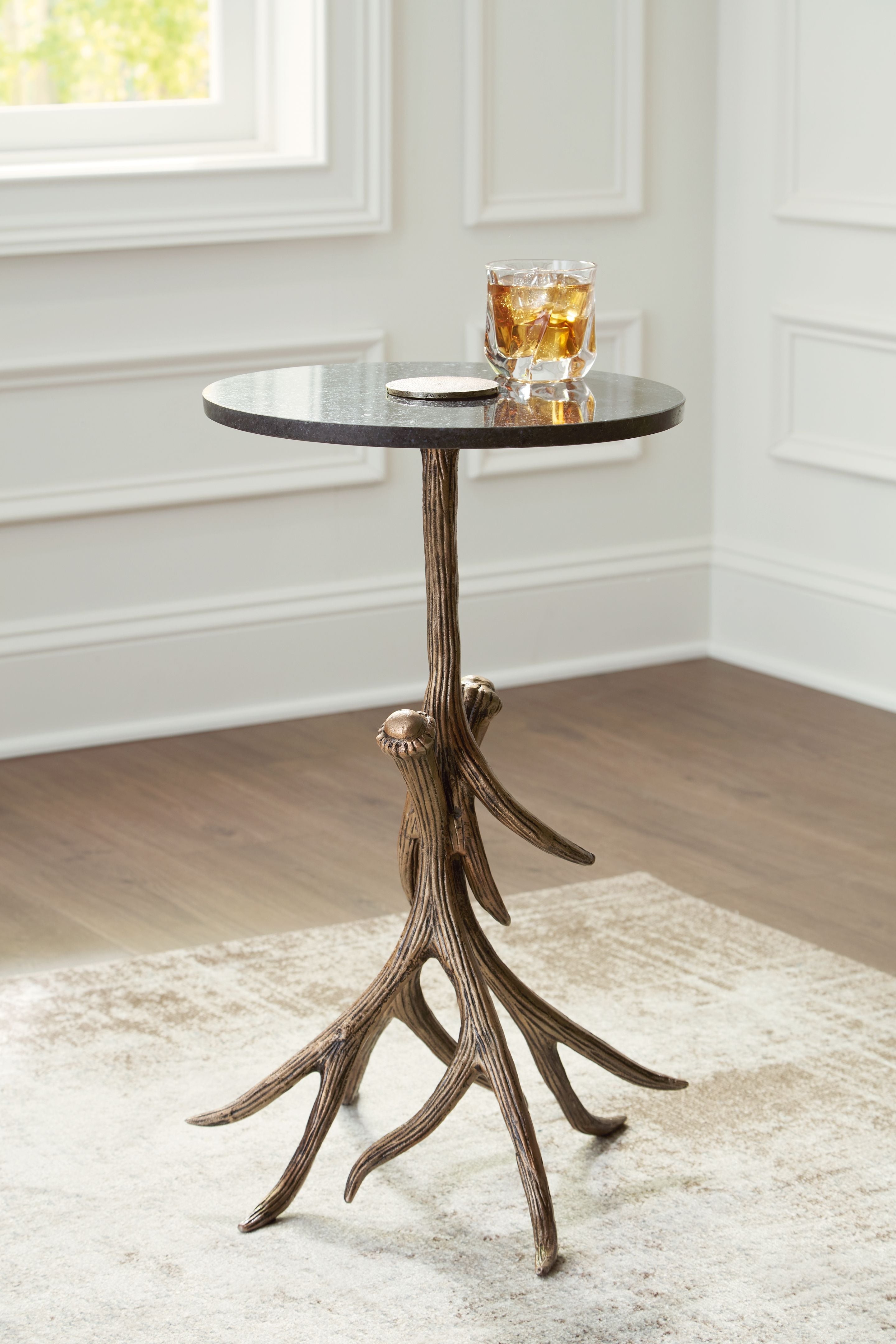Signature Design by Ashley® Lemkins - Black / Antique Gold Finish - Accent Table | Meri Furniture