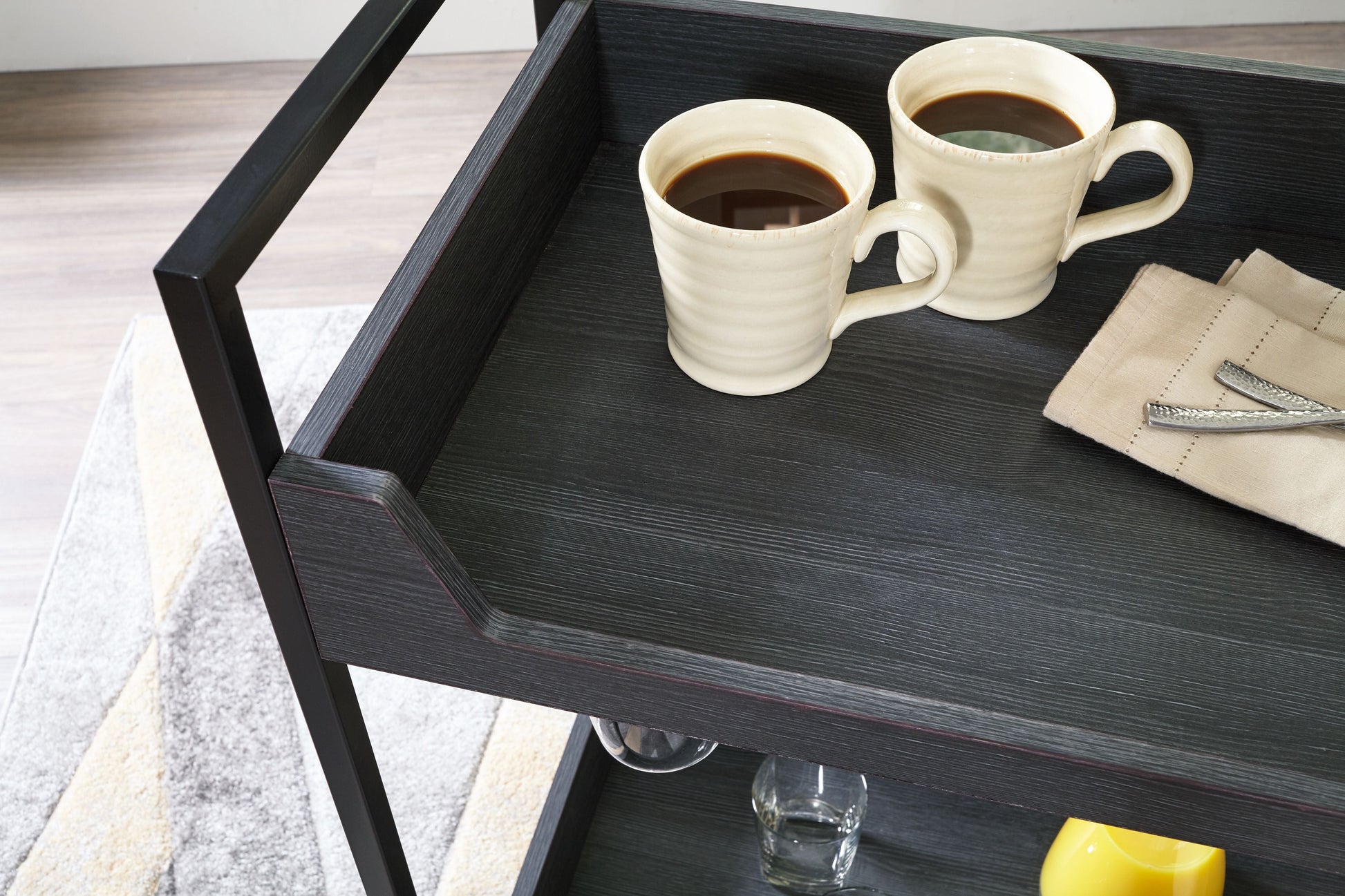 Signature Design by Ashley® Yarlow - Black / Gray - Bar Cart | Meri Furniture