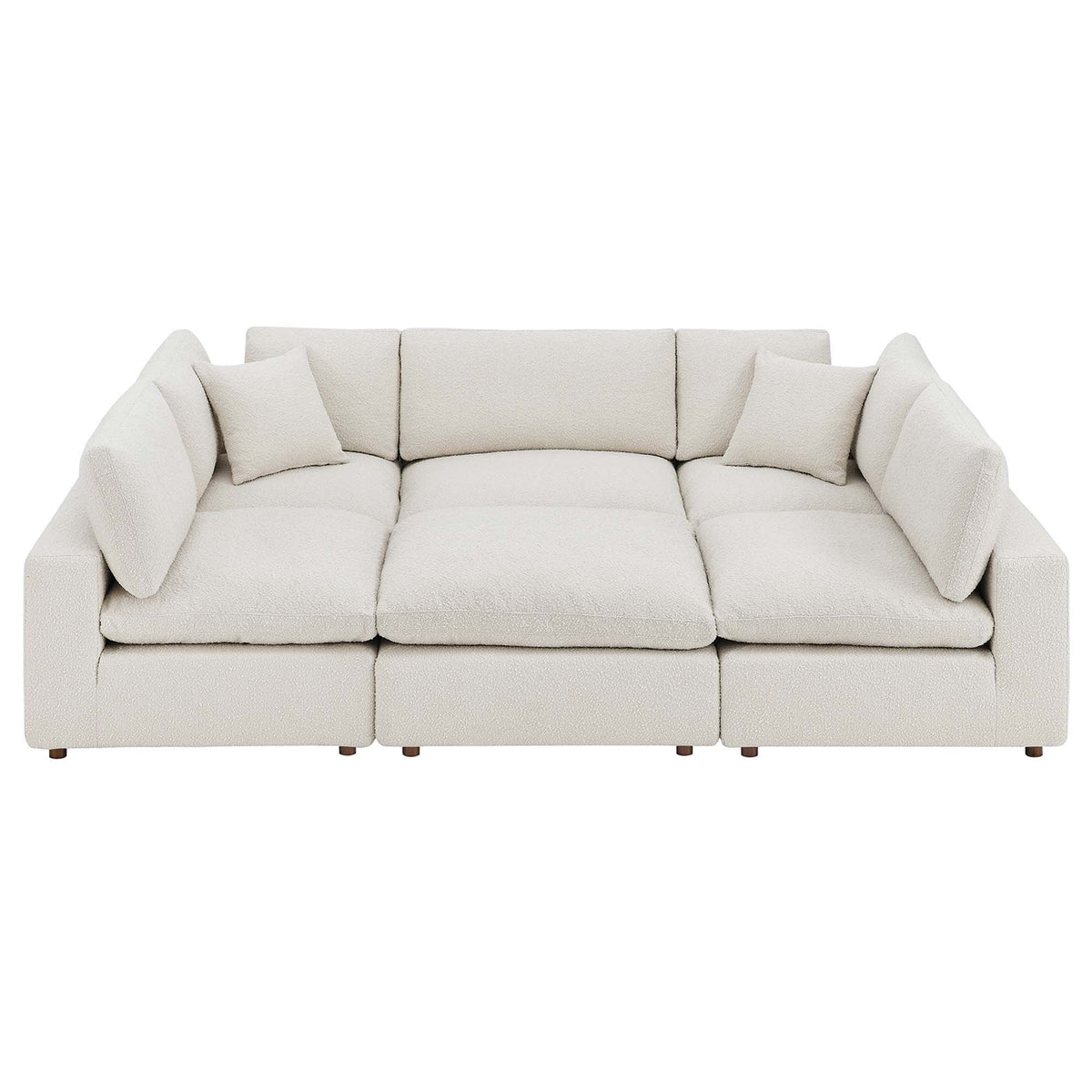 Commix 6-Piece Down Filled Overstuffed Boucle Fabric Sectional Sofa by Modway
