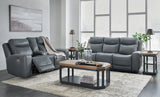 Mindanao - Steel - 2 Pc. - Power Reclining Sofa, Power Reclining Loveseat With Console