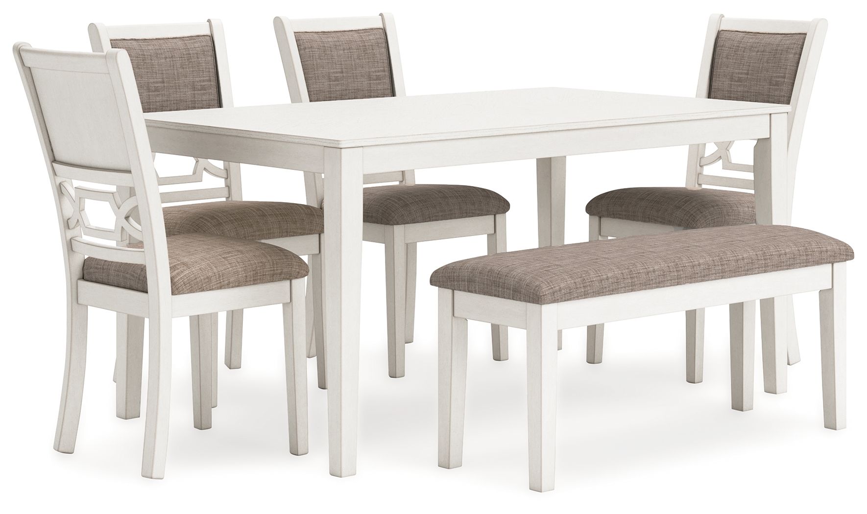 Signature Design by Ashley® Erinberg - Antique White - Dining Room Table Set (Set of 6) | Meri Furniture
