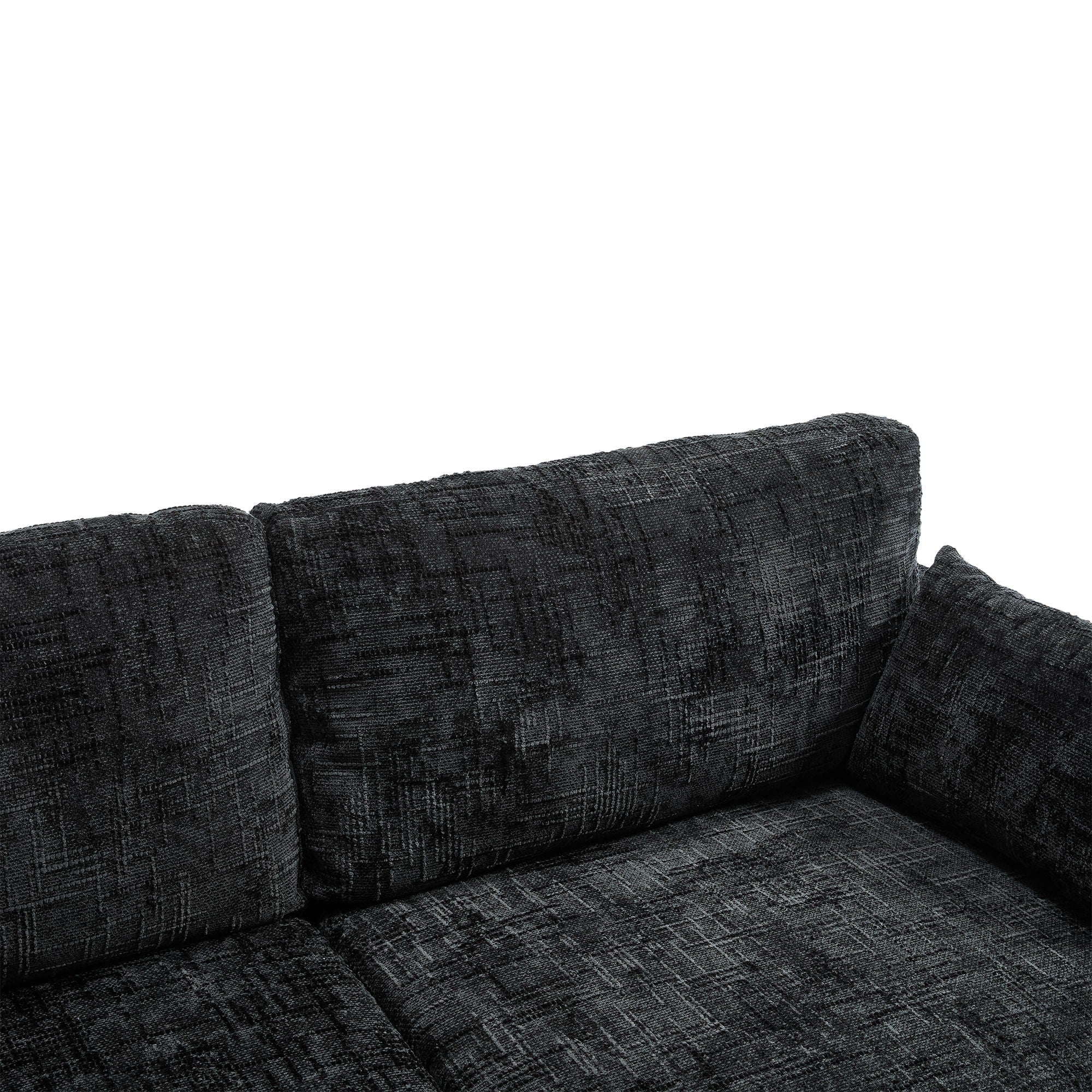 Chenille 2 Seater Sofa With LED Light, USB Charging Port, And Storage Bag