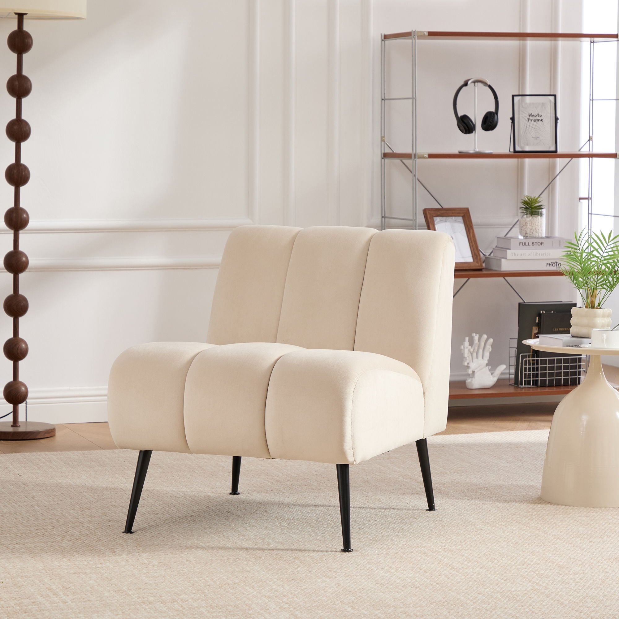 Upholstered Armless Chair For Living Room