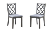 CarlisleÿSet of 2 Gray Finish Cross Back 17.5"W Side Dining Chair