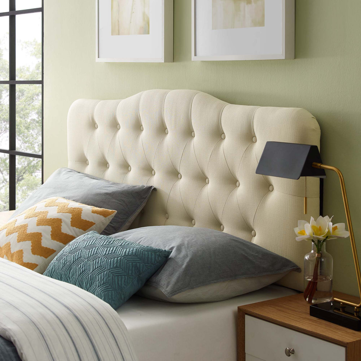 Annabel Upholstered Fabric Full Headboard by Modway