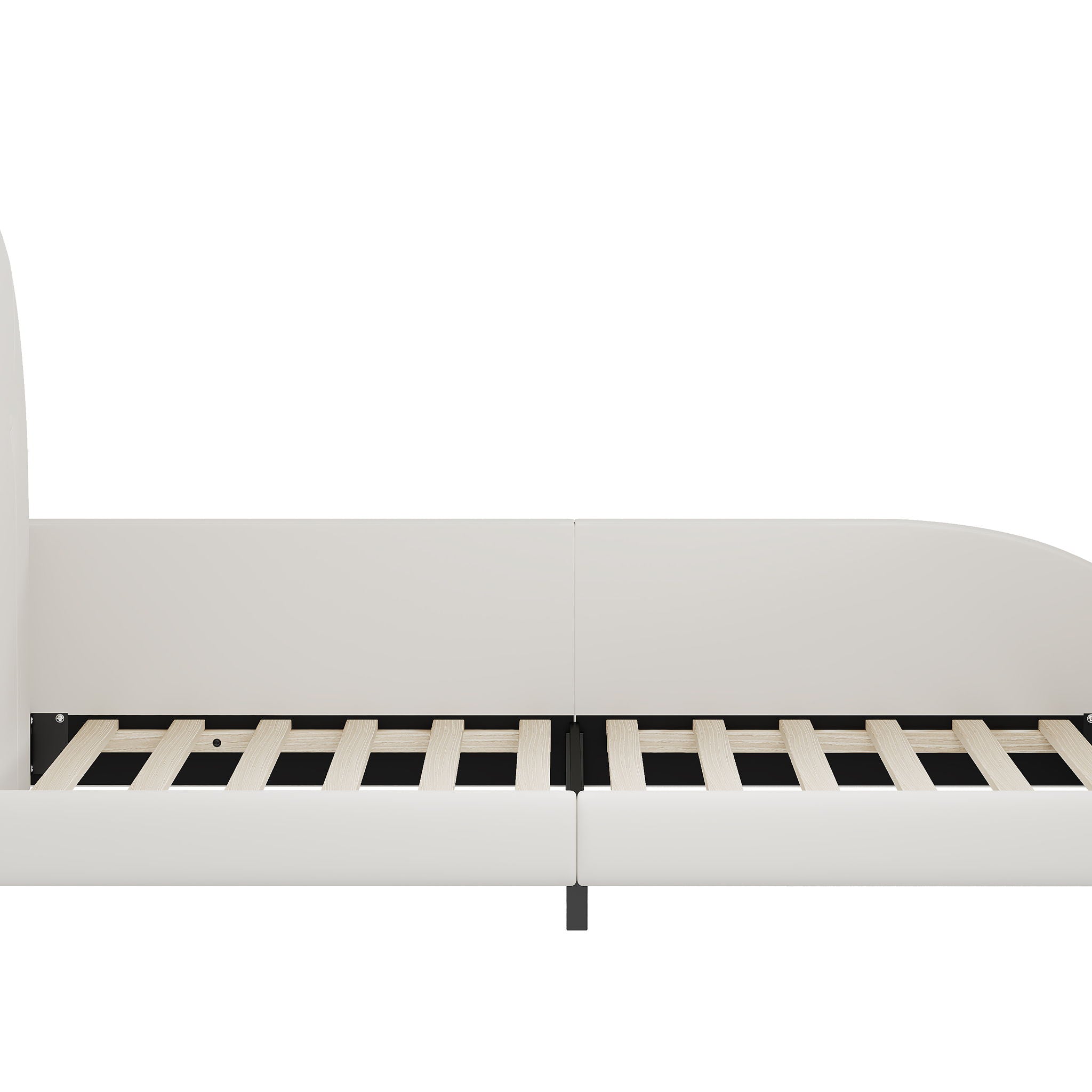 Upholstered Rabbit-Shape Princess Bed With Headboard And Footboard