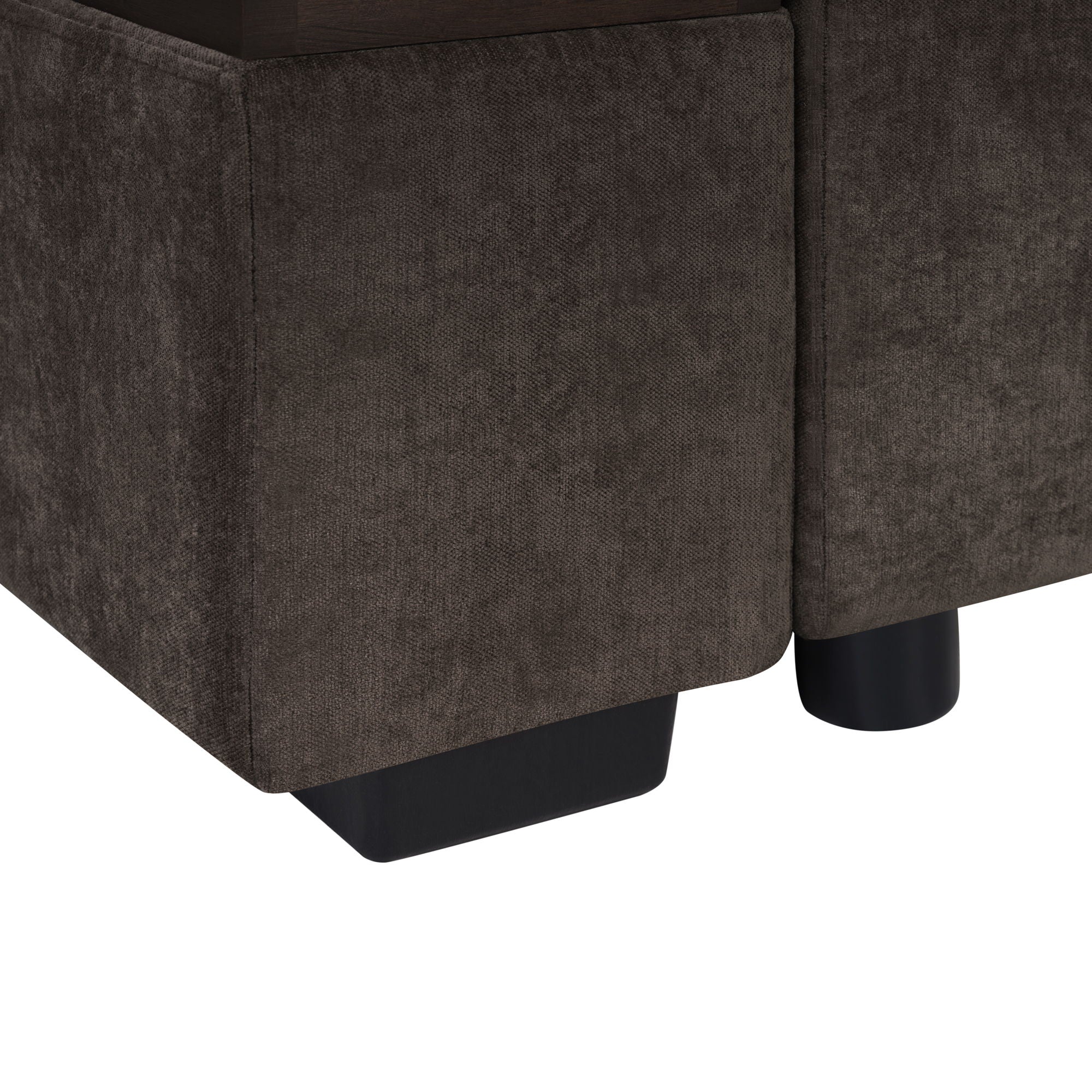 Modern L Shaped Sectional Sofa With Chenille Upholstery And Wooden Storage