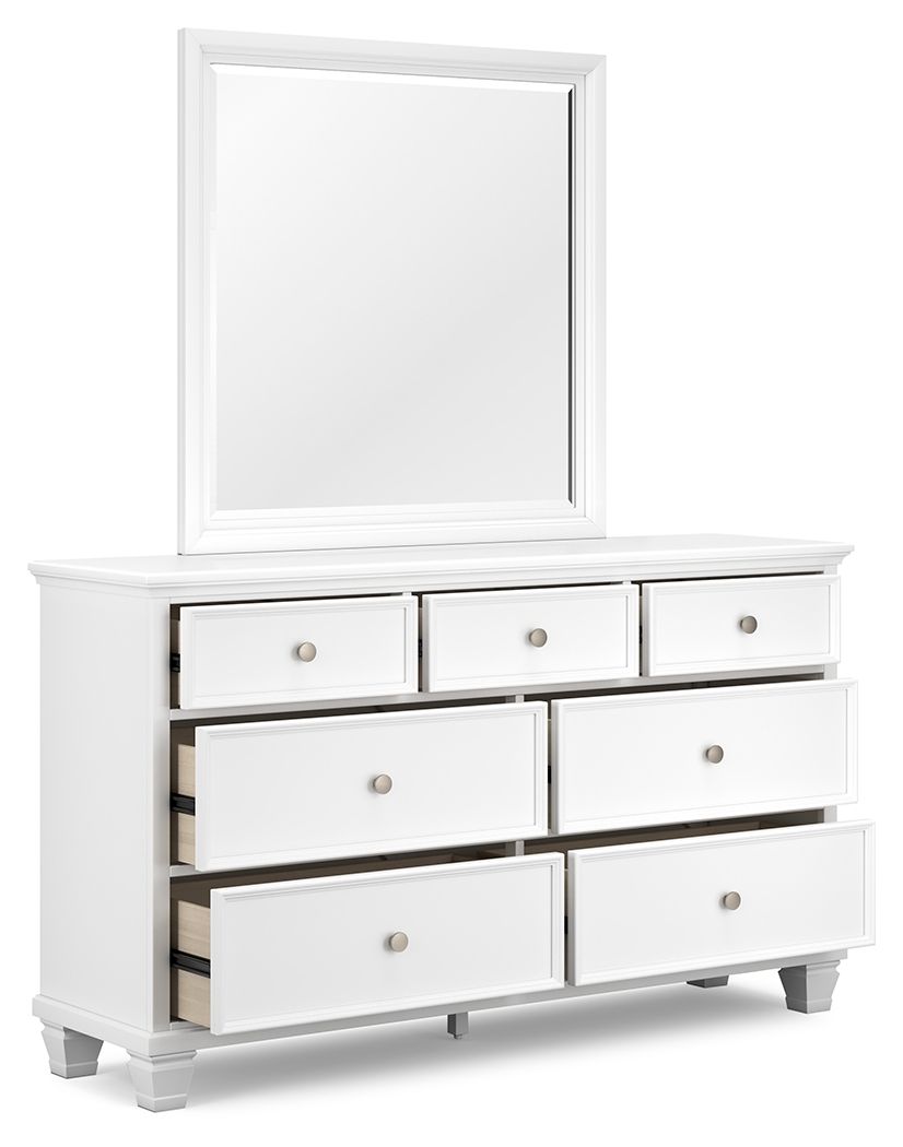 Signature Design by Ashley® Fortman - White - Dresser And Mirror | Meri Furniture