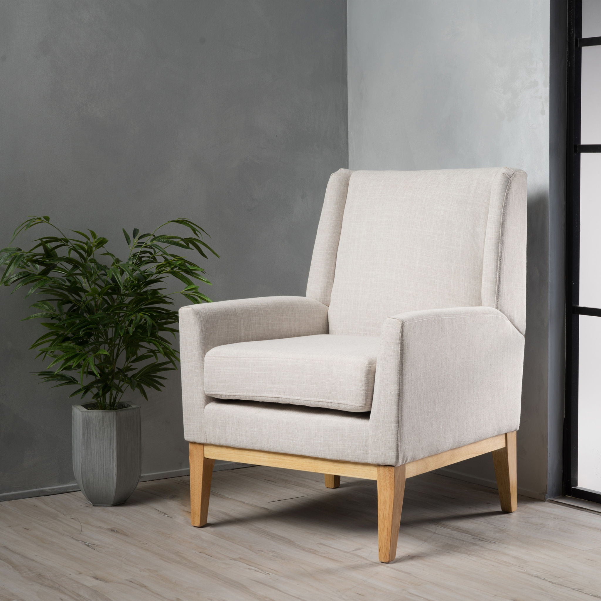 Modern Accent Chair With Padded Cushion Seat